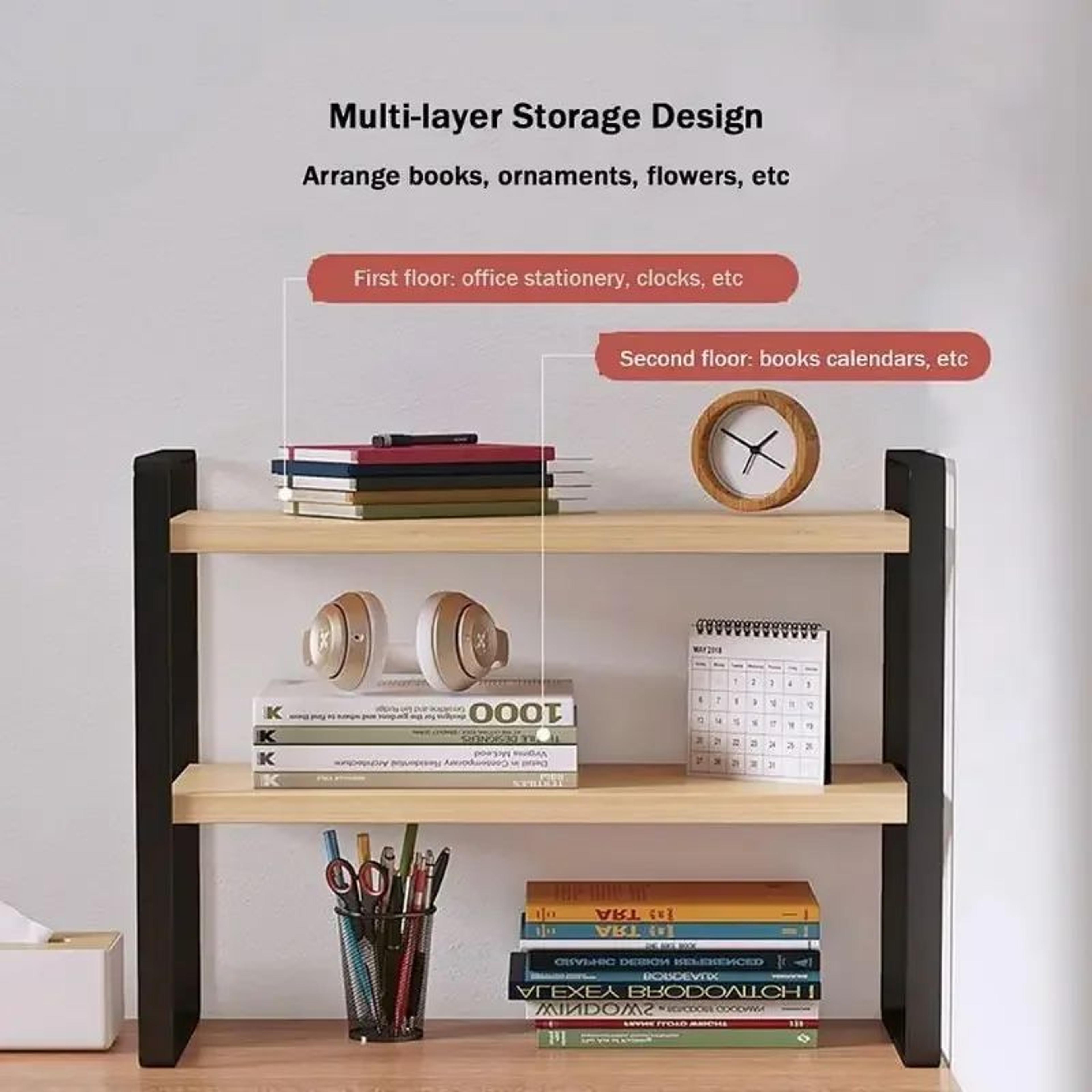 modern desktop storage shelf organizer multi tier office desk rack