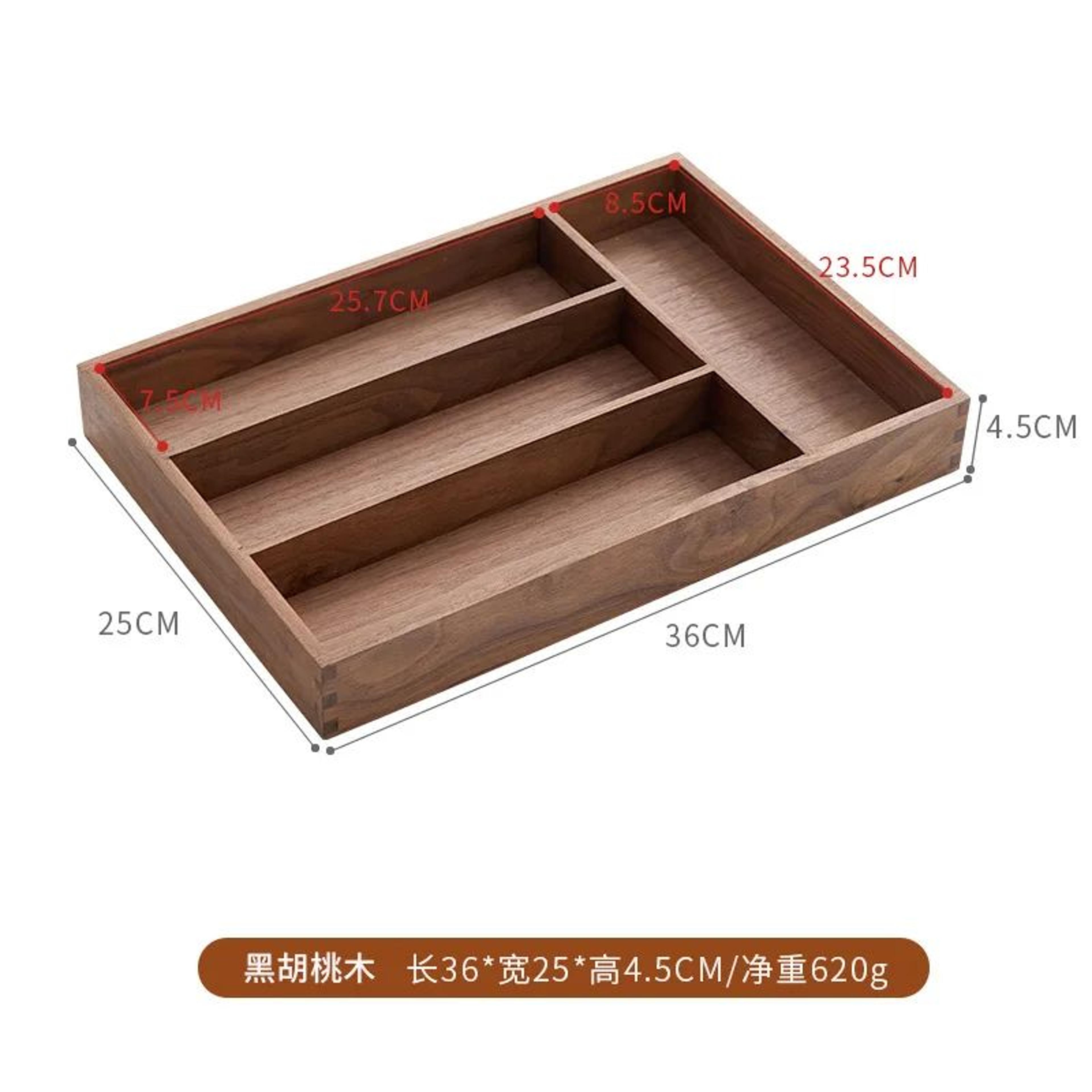 Solid Wood Desktop Organizer Tray Key Jewelry And Office Storage Box 13