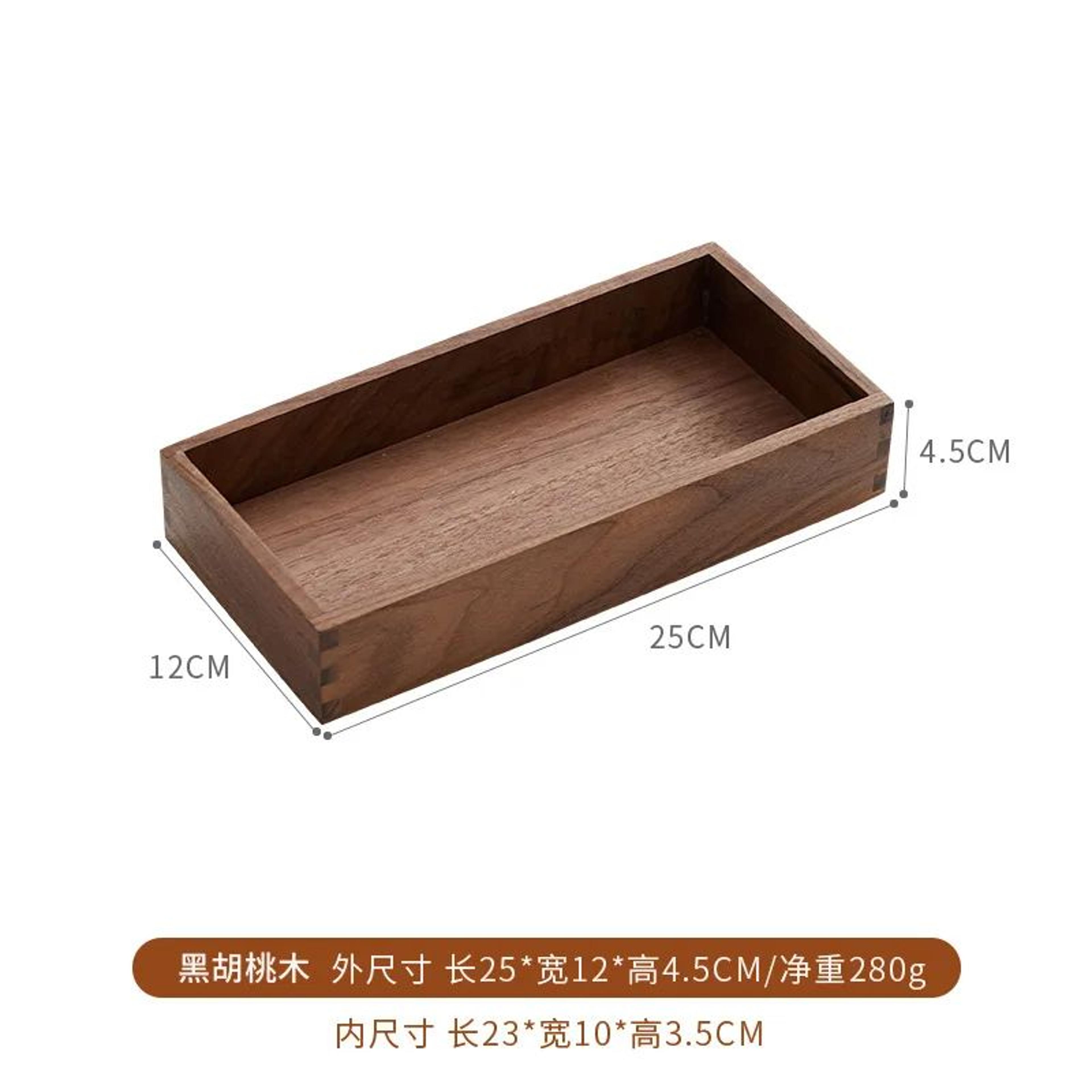 Solid Wood Desktop Organizer Tray Key Jewelry And Office Storage Box 14
