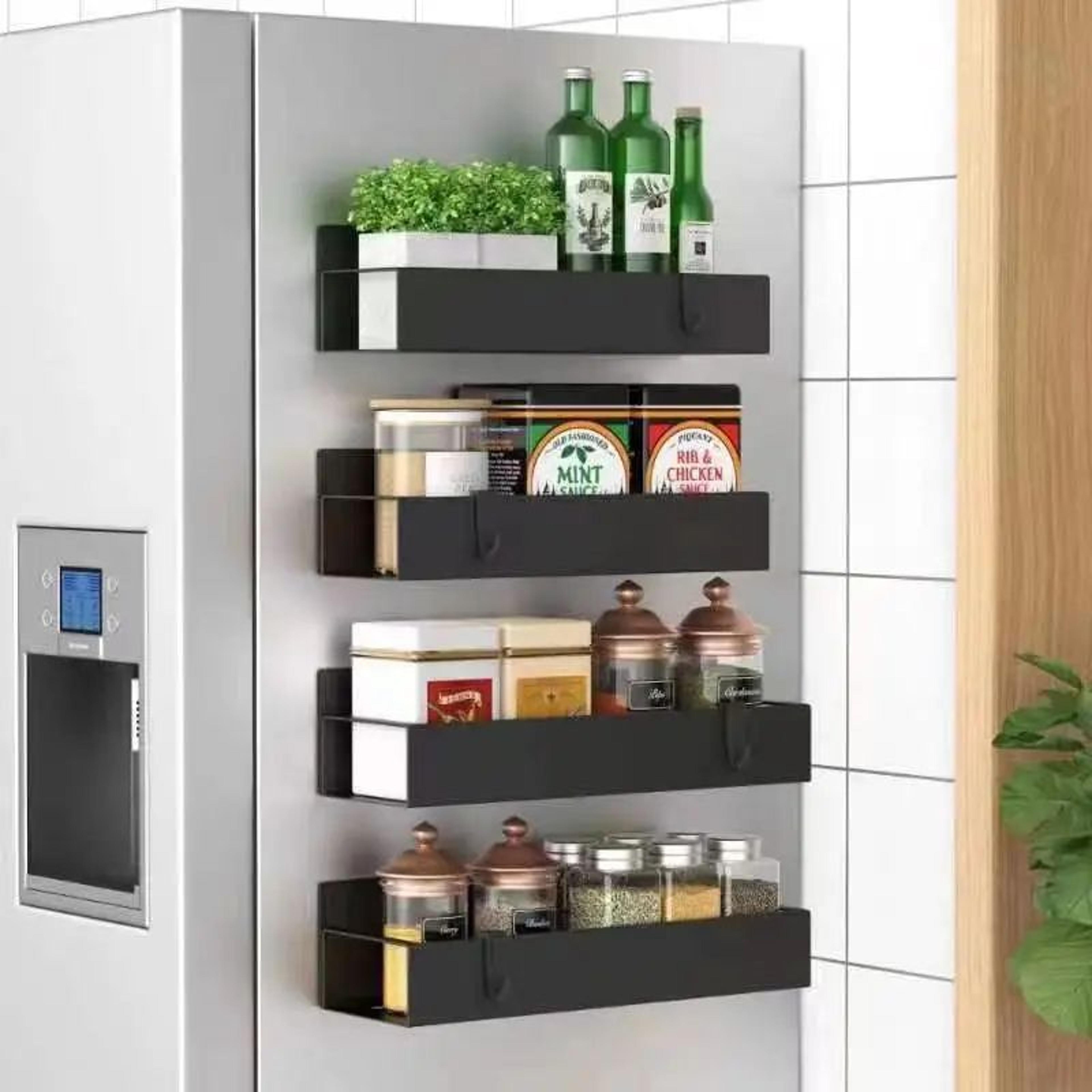 Magnetic Refrigerator Shelf Spice Rack 0