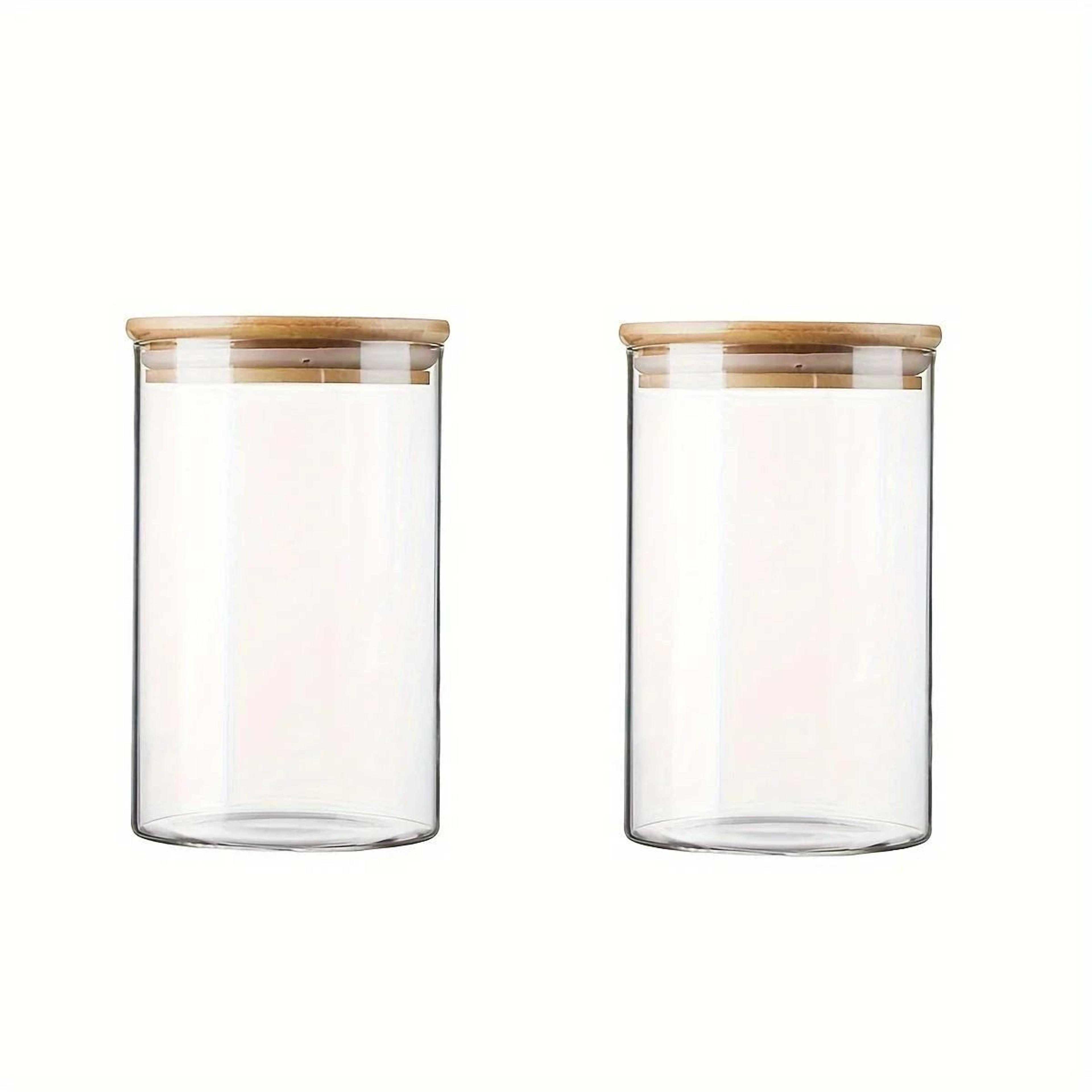 Glass Storage Jar Set With Bamboo Lids Airtight Kitchen Containers 6