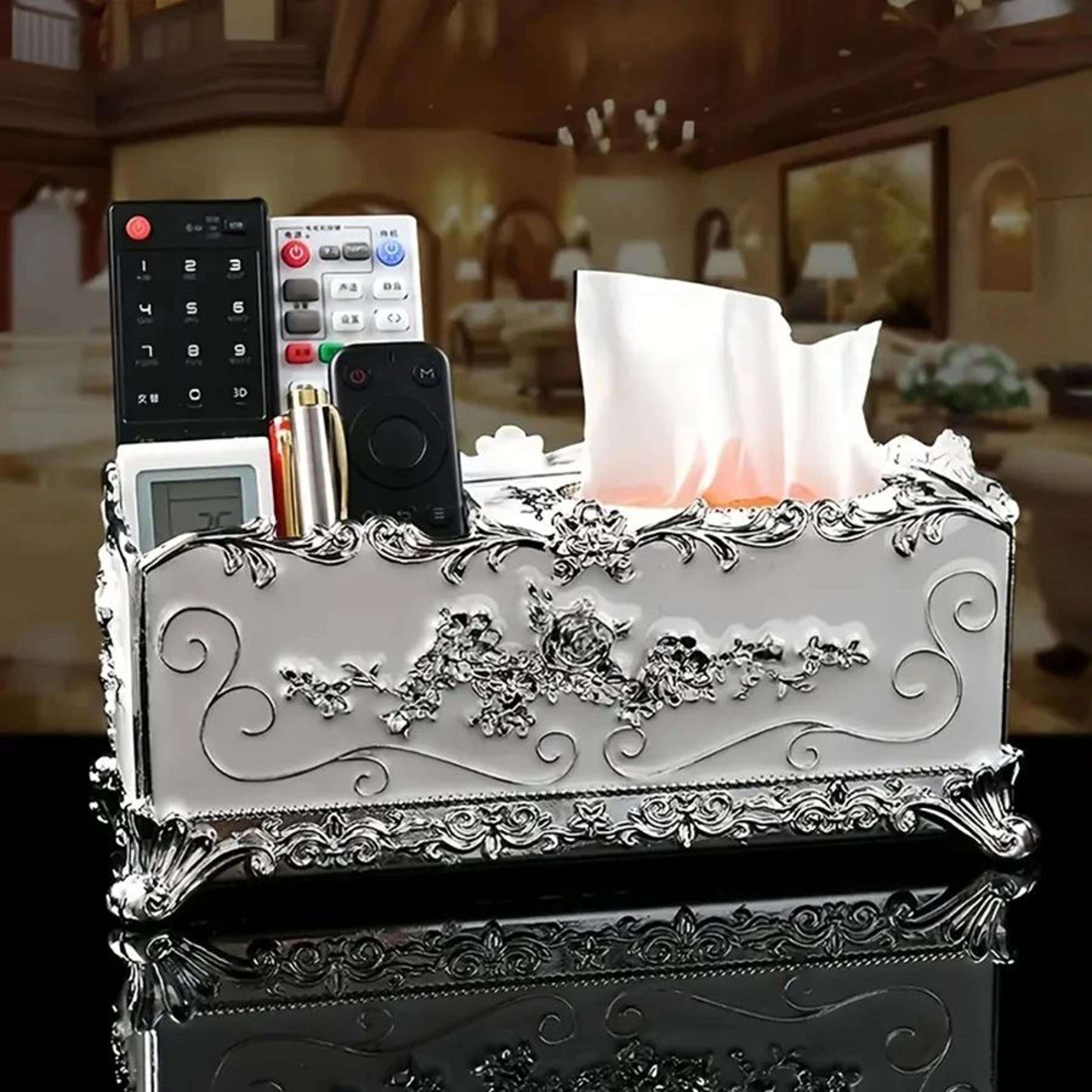 european style tissue box and remote control organizer