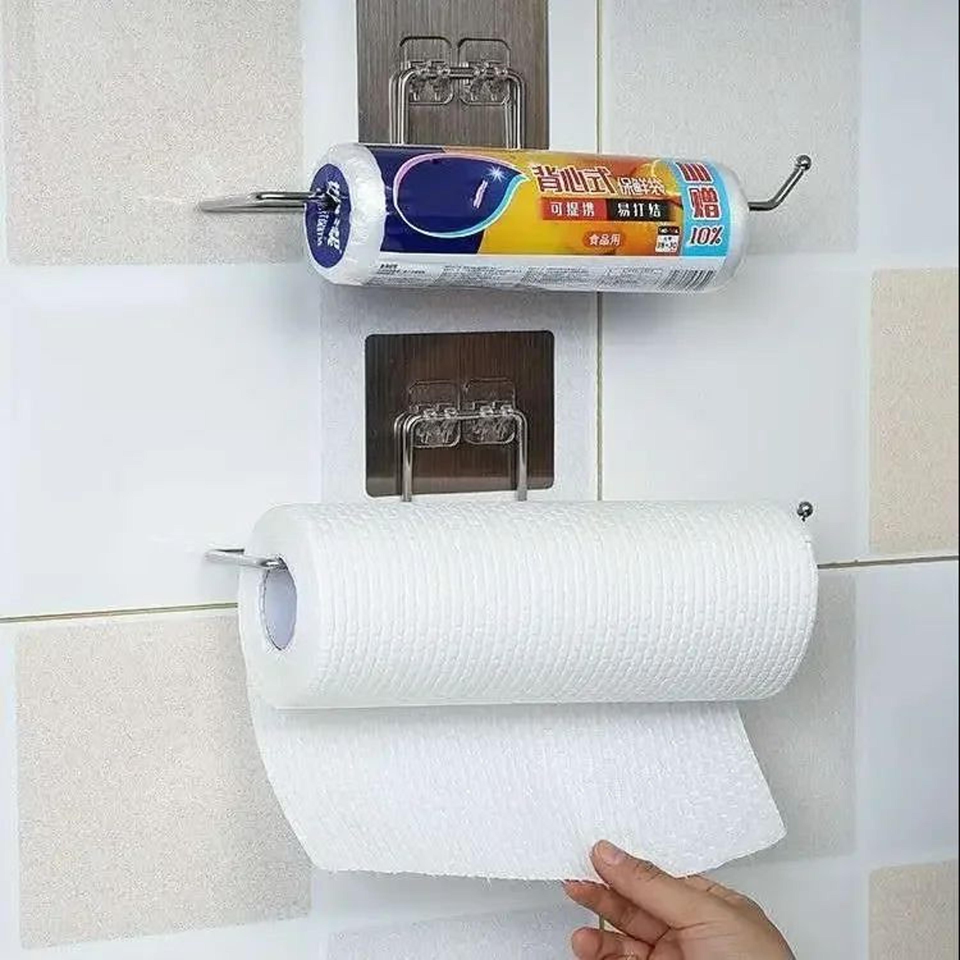 Under Cabinet Paper Towel Holder Self Adhesive Kitchen Organizer 4