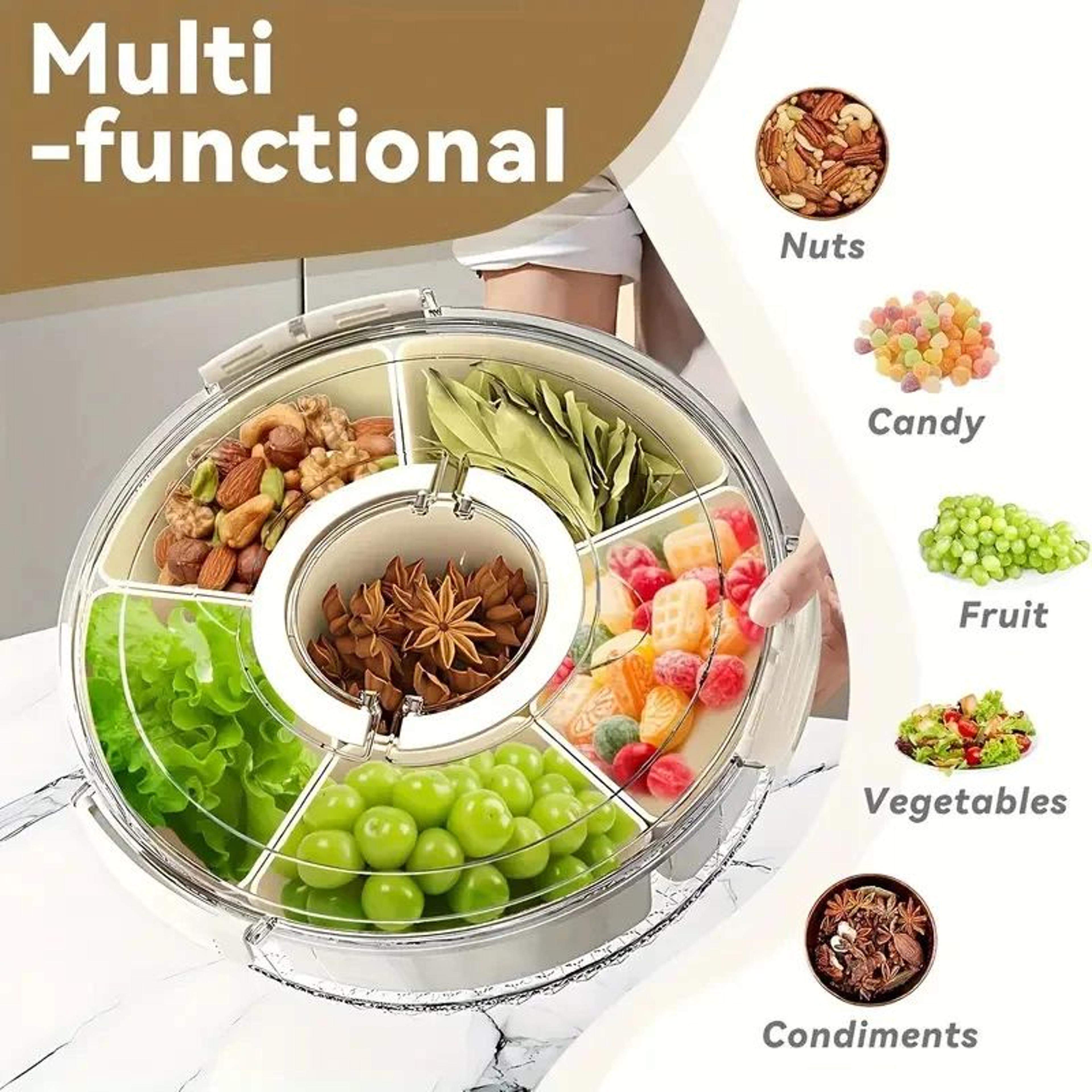 Rotating Snack Serving Tray With Lid 4
