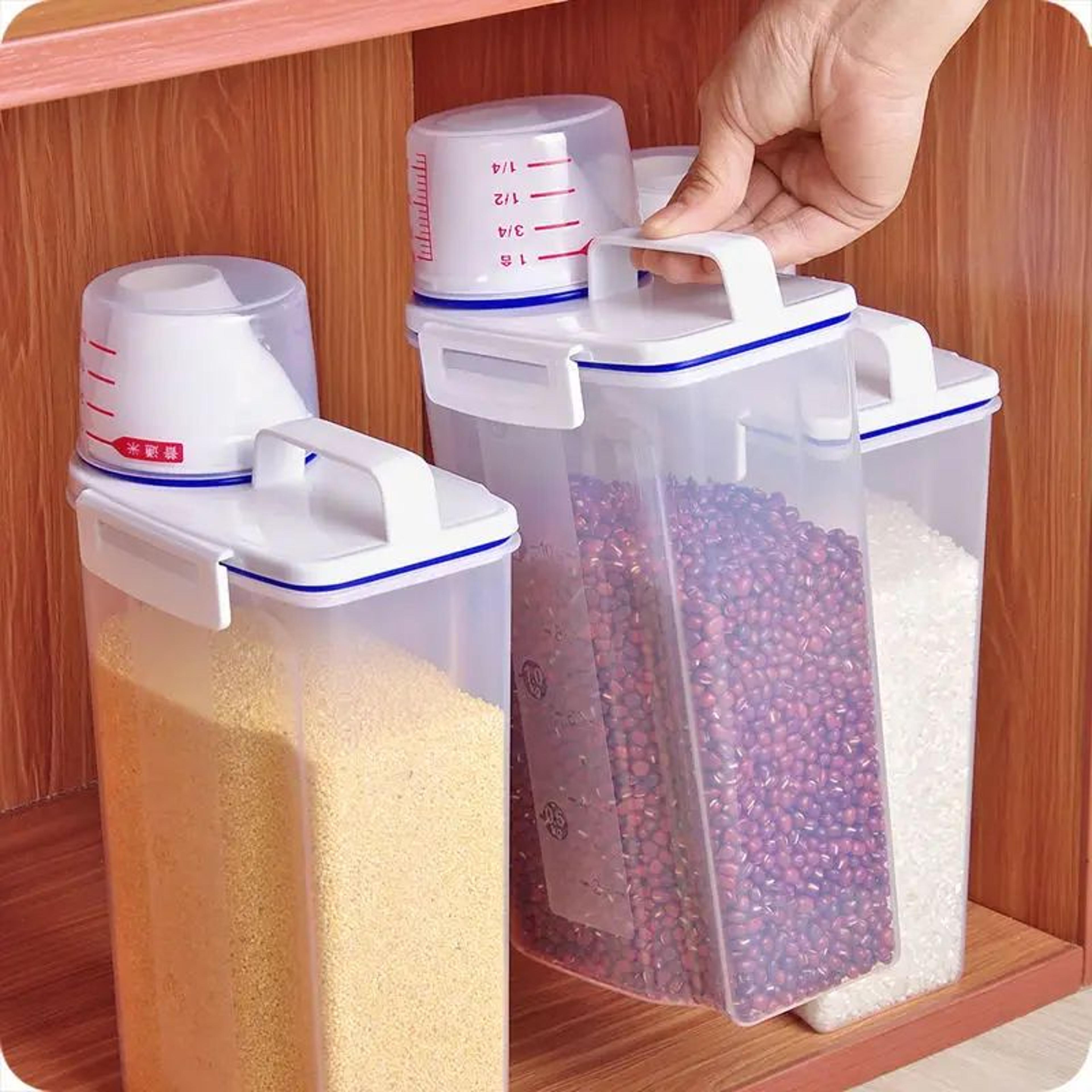 Rice Storage Container With Measuring Cup 23L Pantry Dispenser 1