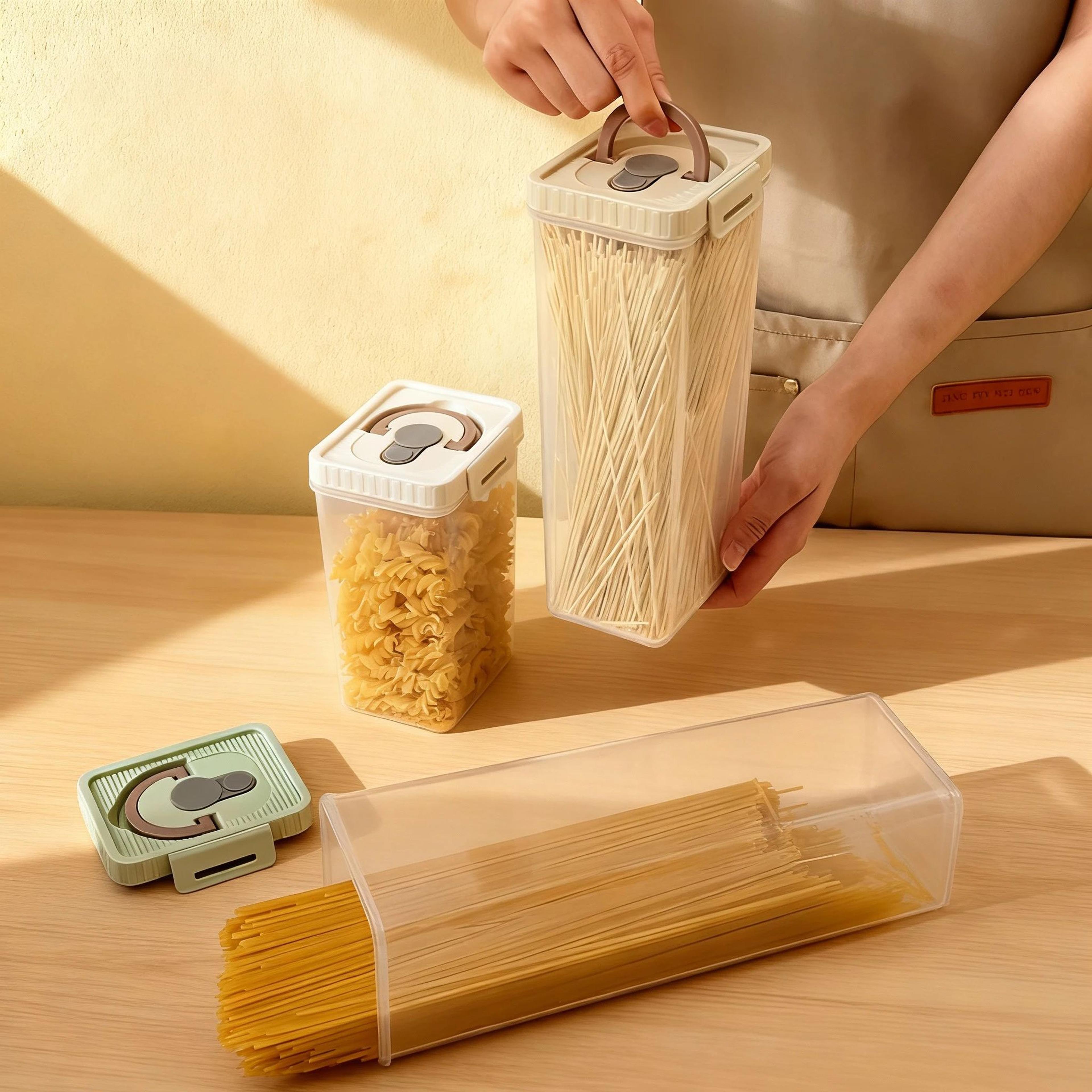 Airtight Pasta Storage Container With Handle For Spaghetti And Noodles 4