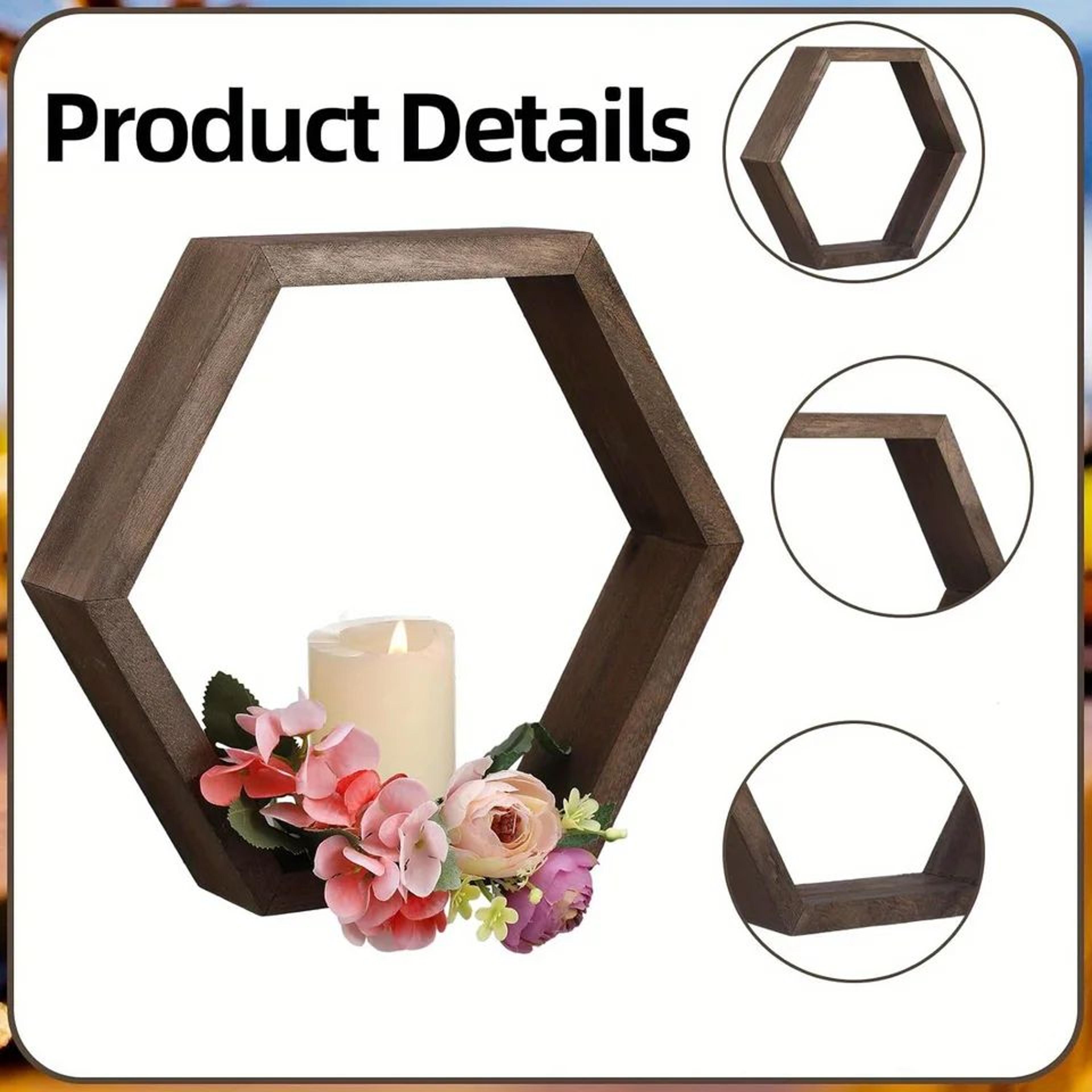 Hexagon Floating Wall Shelf Organizer 2