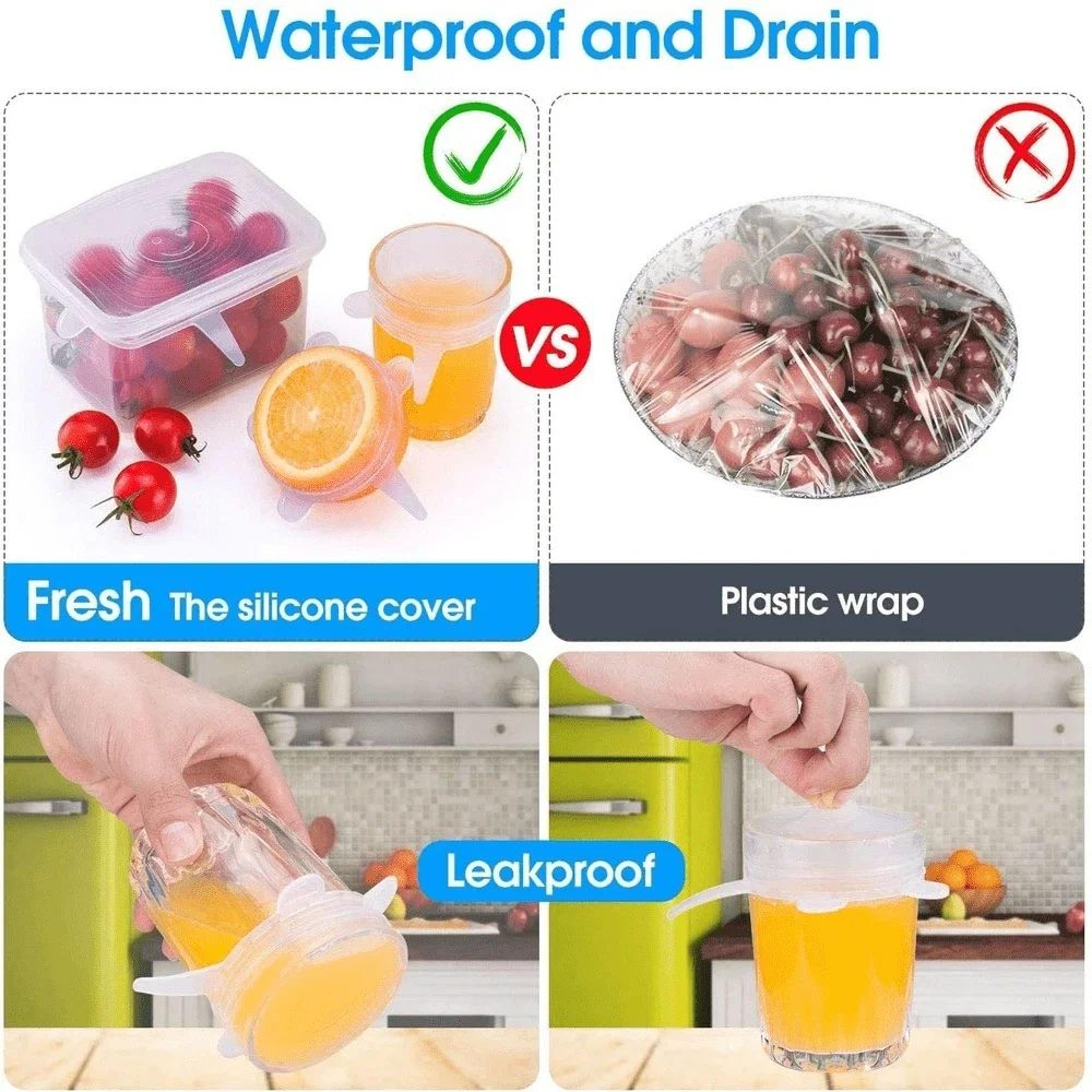 Reusable Silicone Stretch Lids For Cans And Jars 5