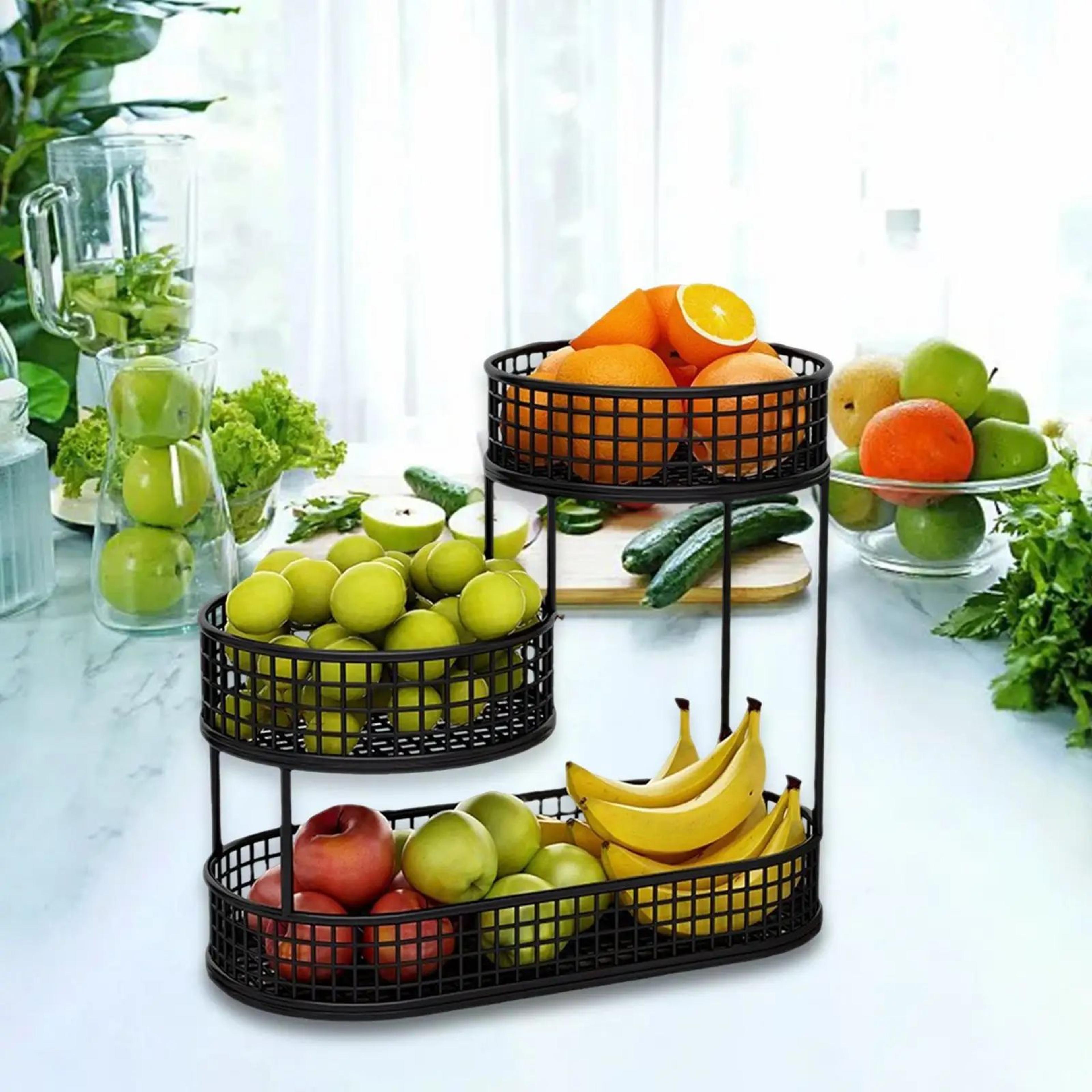 Metal Fruit Basket Countertop Storage Rack 6