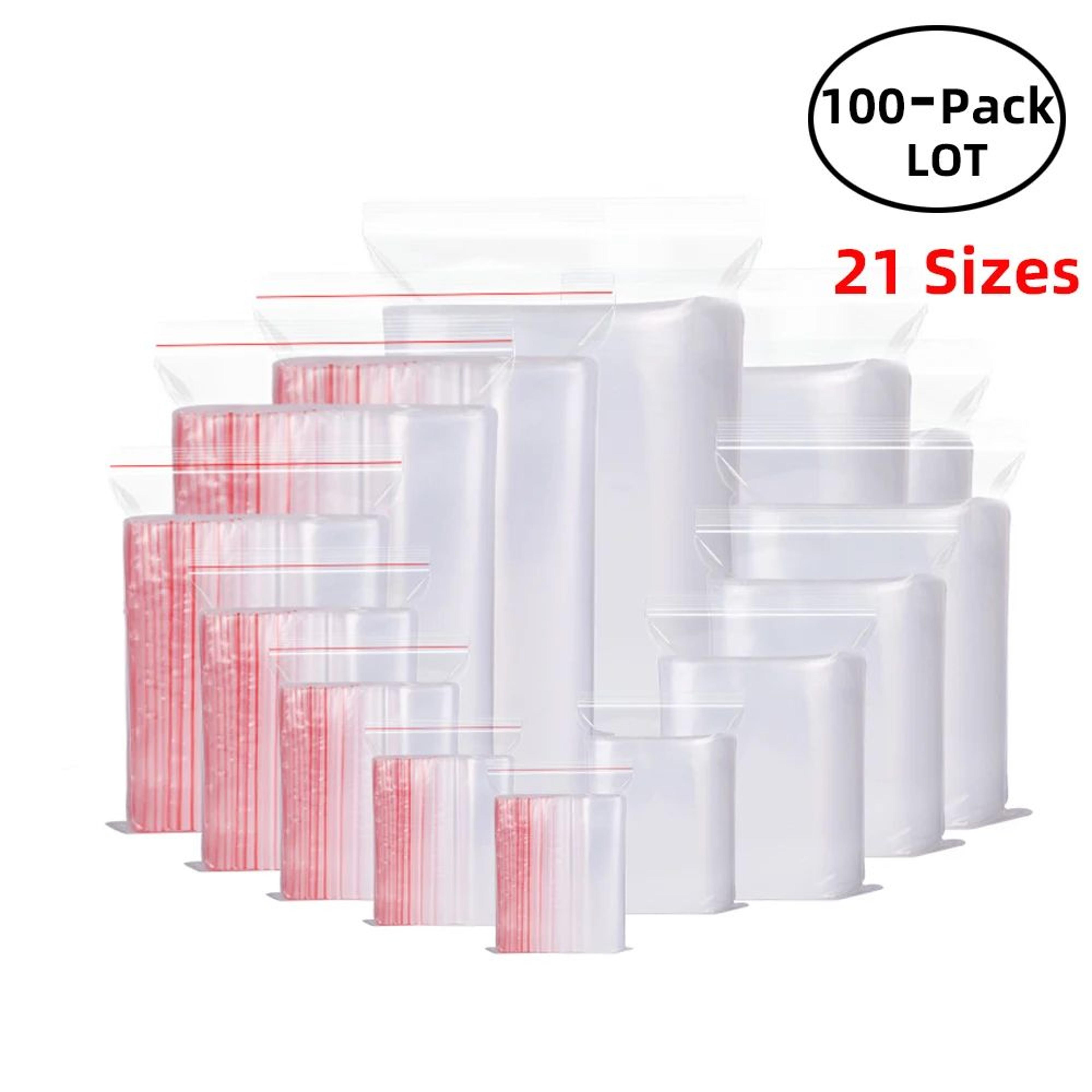 clear resealable food storage bags set