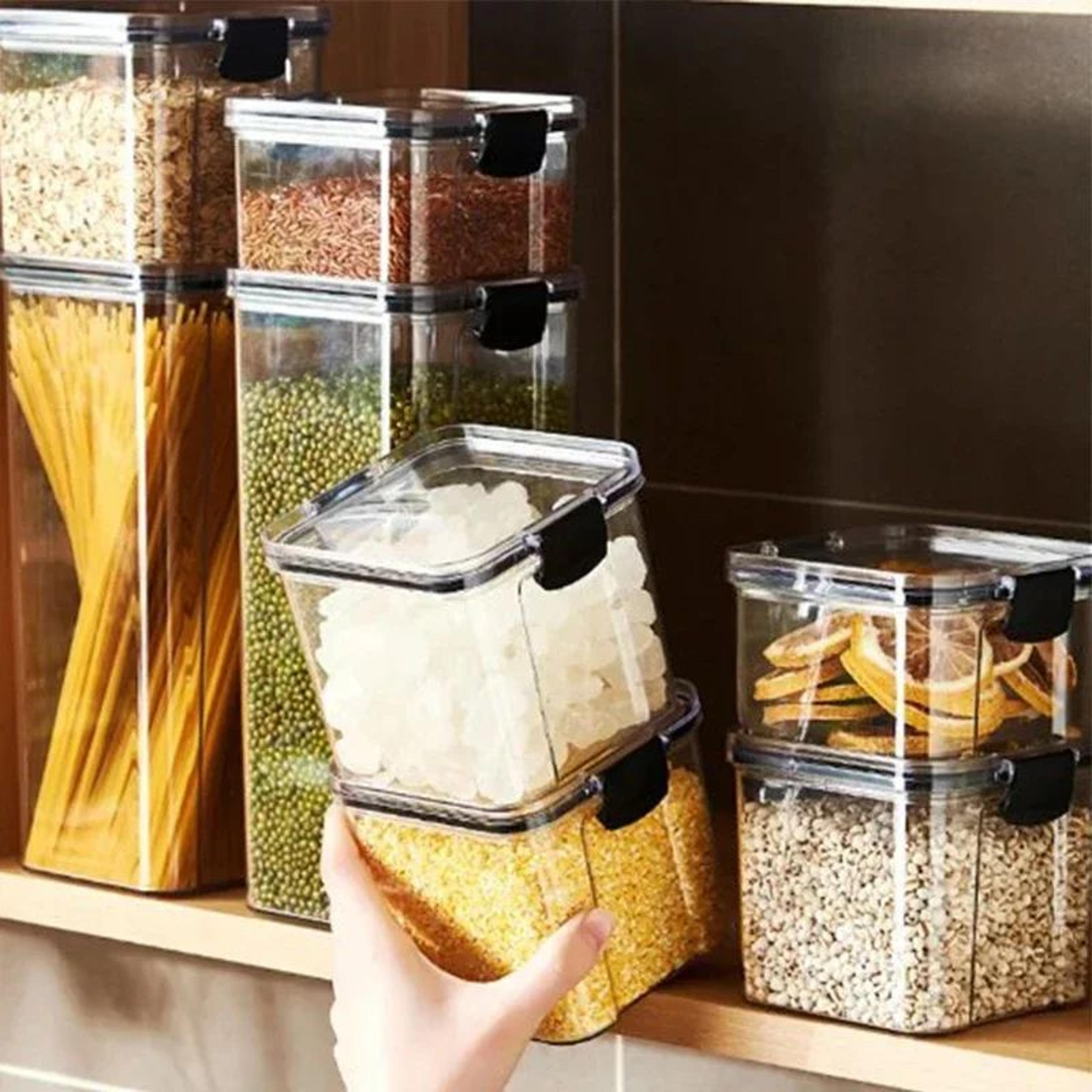 Airtight Food Storage Container Transparent Kitchen Storage Jar 0