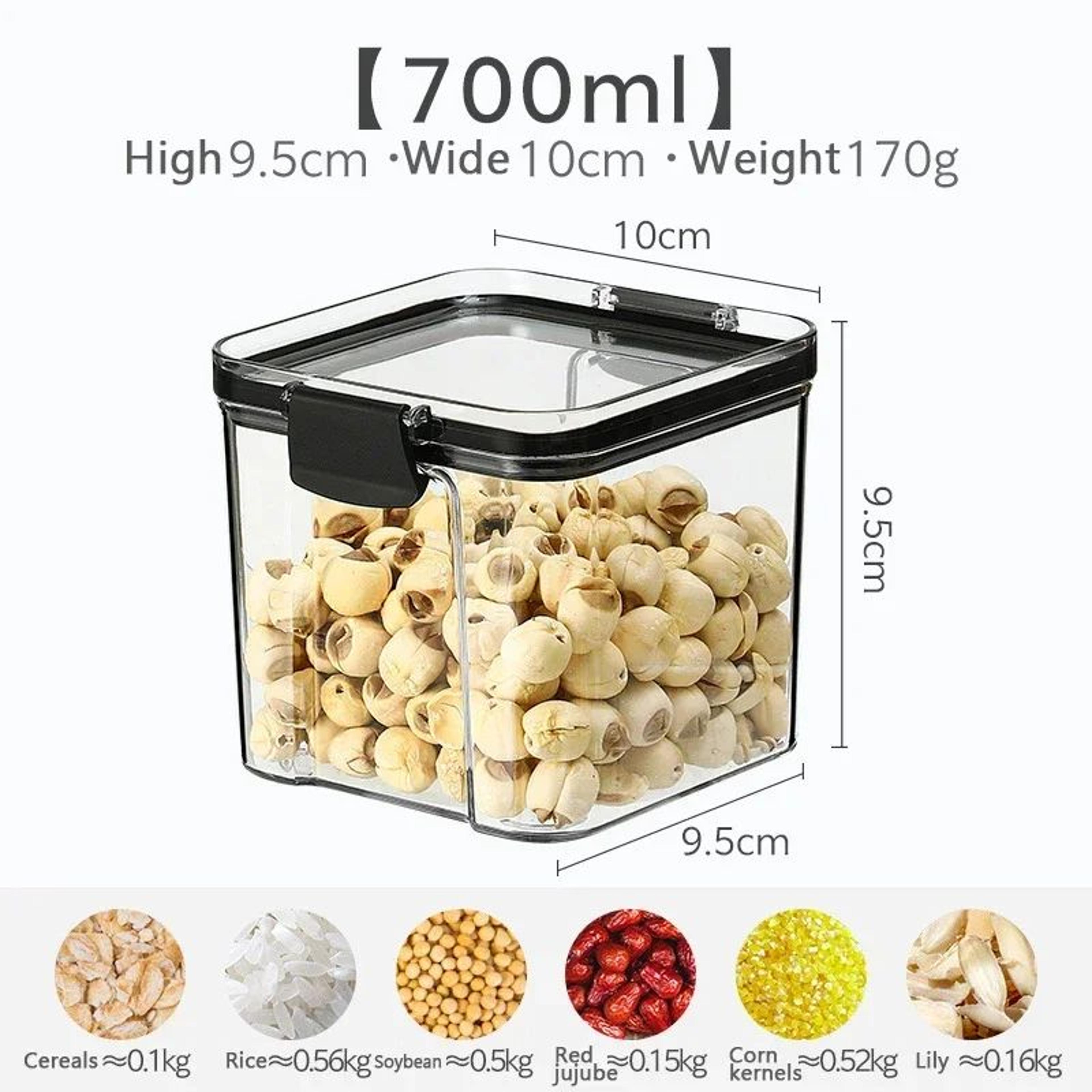 Airtight Food Storage Container Transparent Kitchen Storage Jar 10