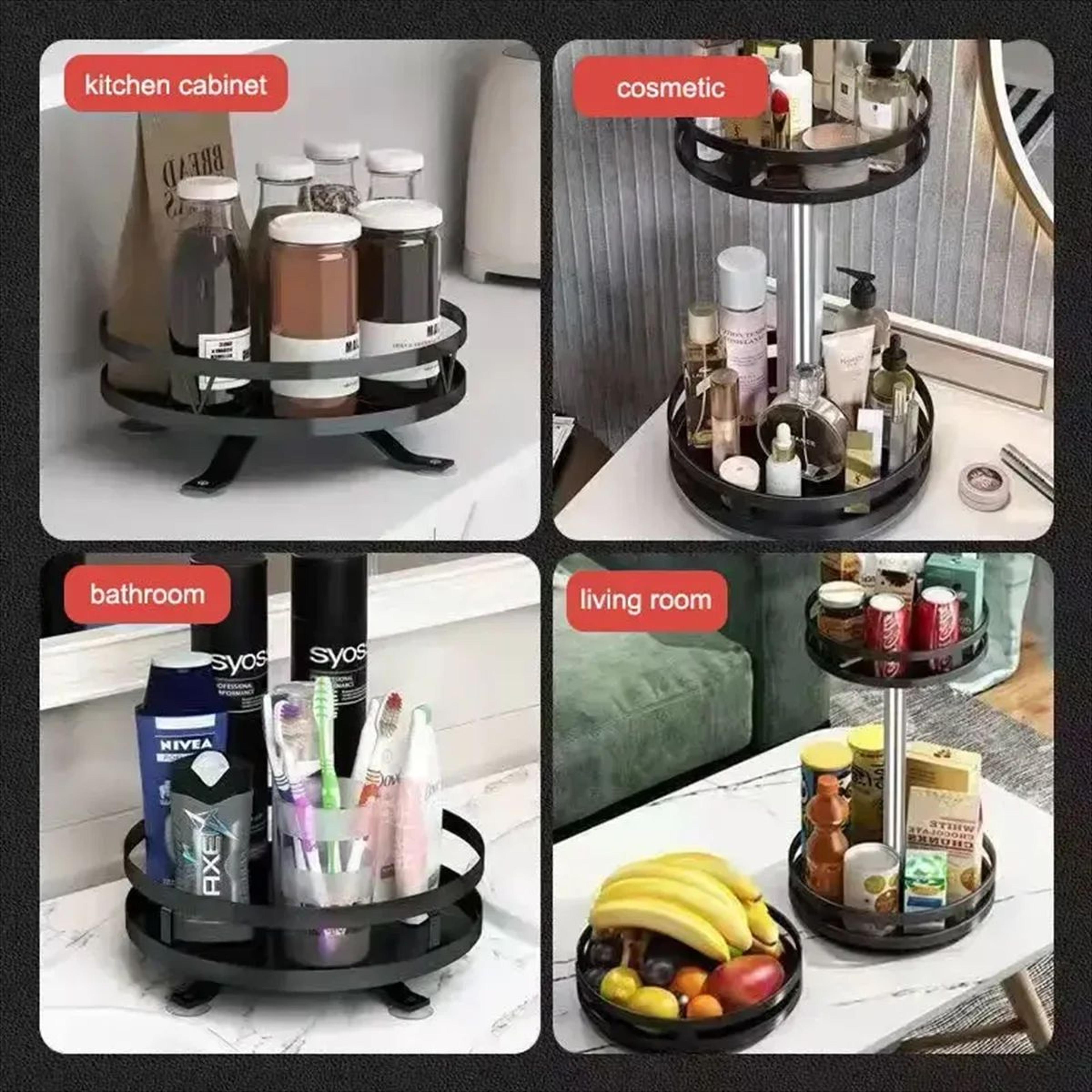 Carbon Steel Rotating Spice Rack Kitchen Organizer 4