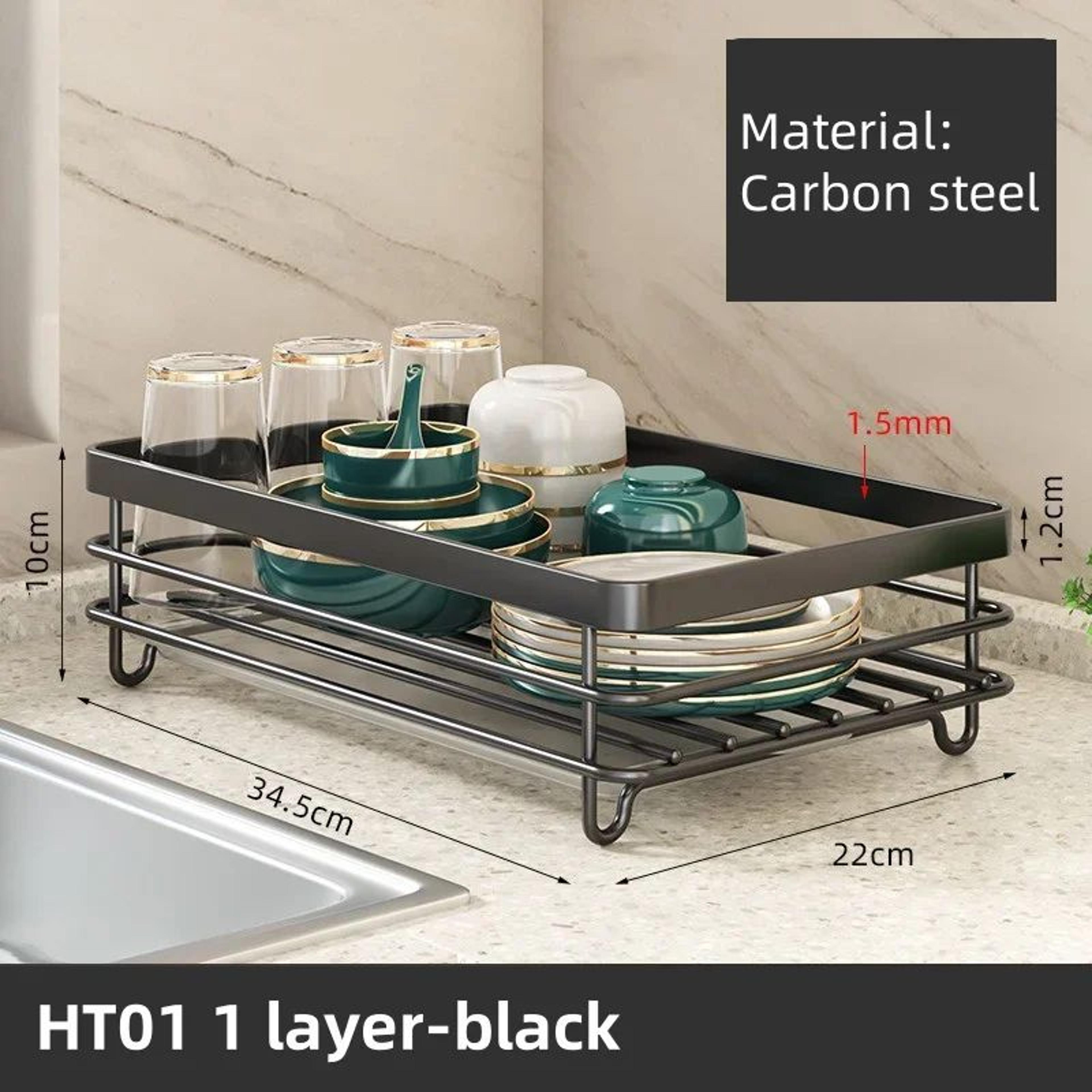 Carbon Steel Dish Drying Rack With Drain Board 12