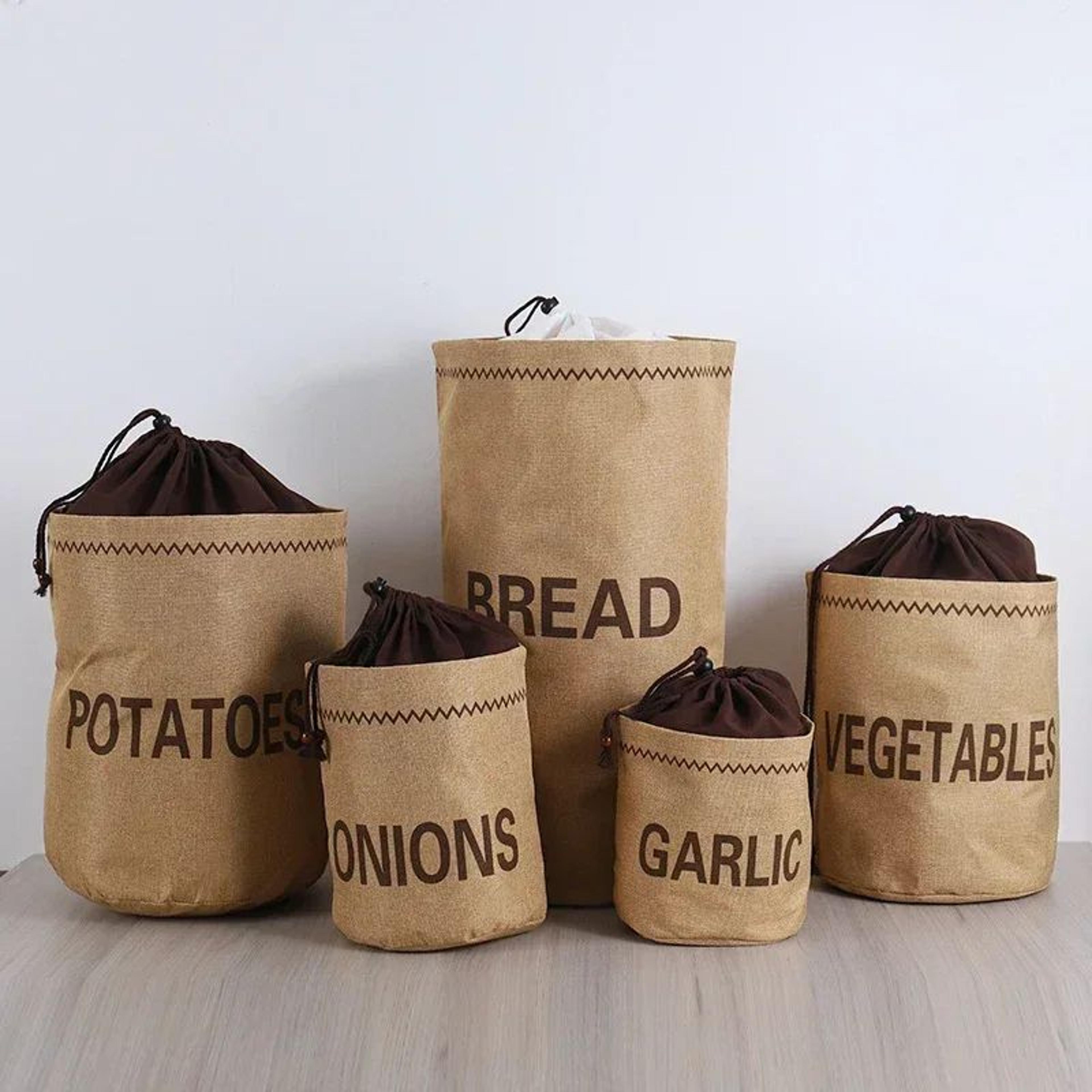 Jute Potato Storage Bag Vegetable Onion Garlic Bread Storage Sack 0