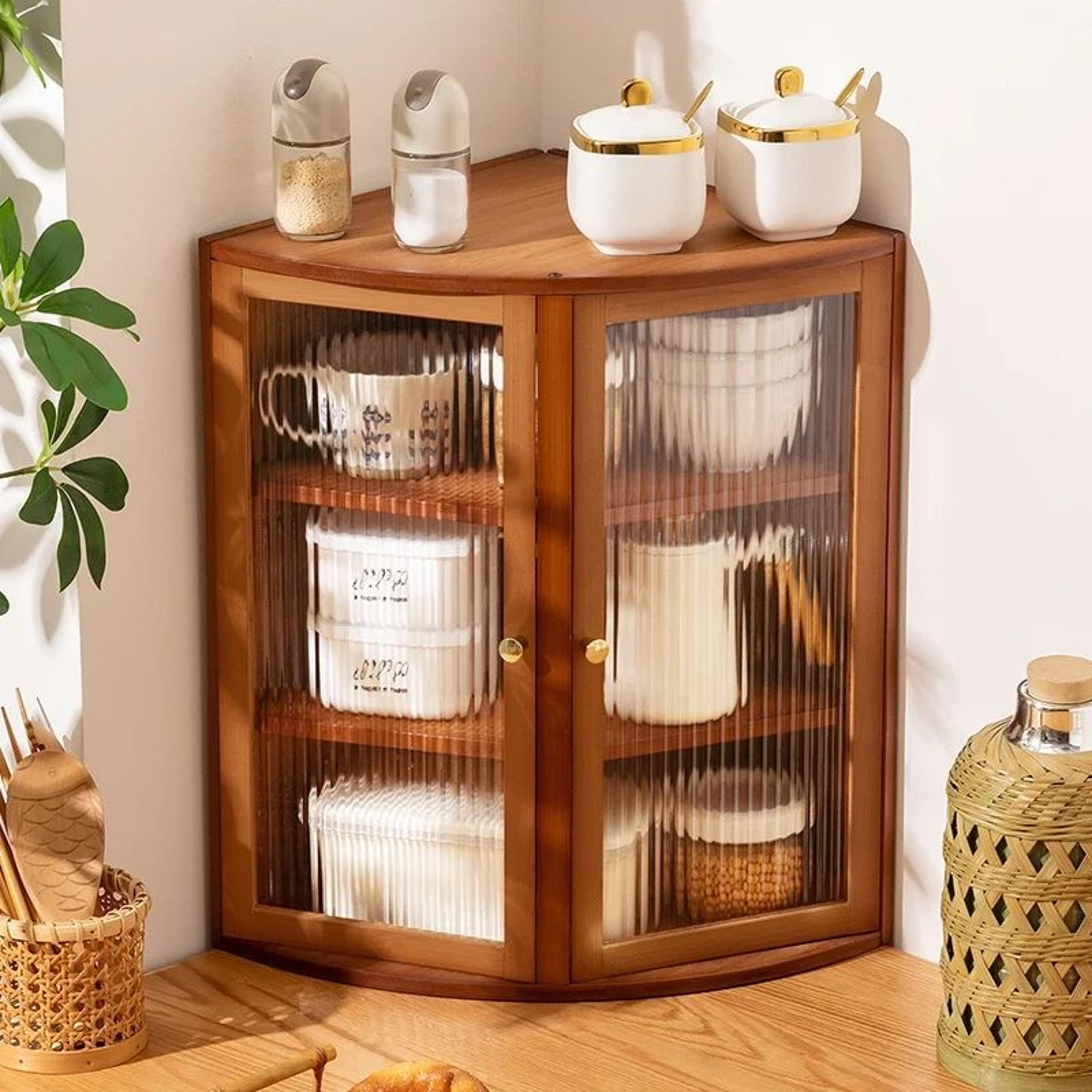 kitchen countertop spice rack multi level storage shelf organizer