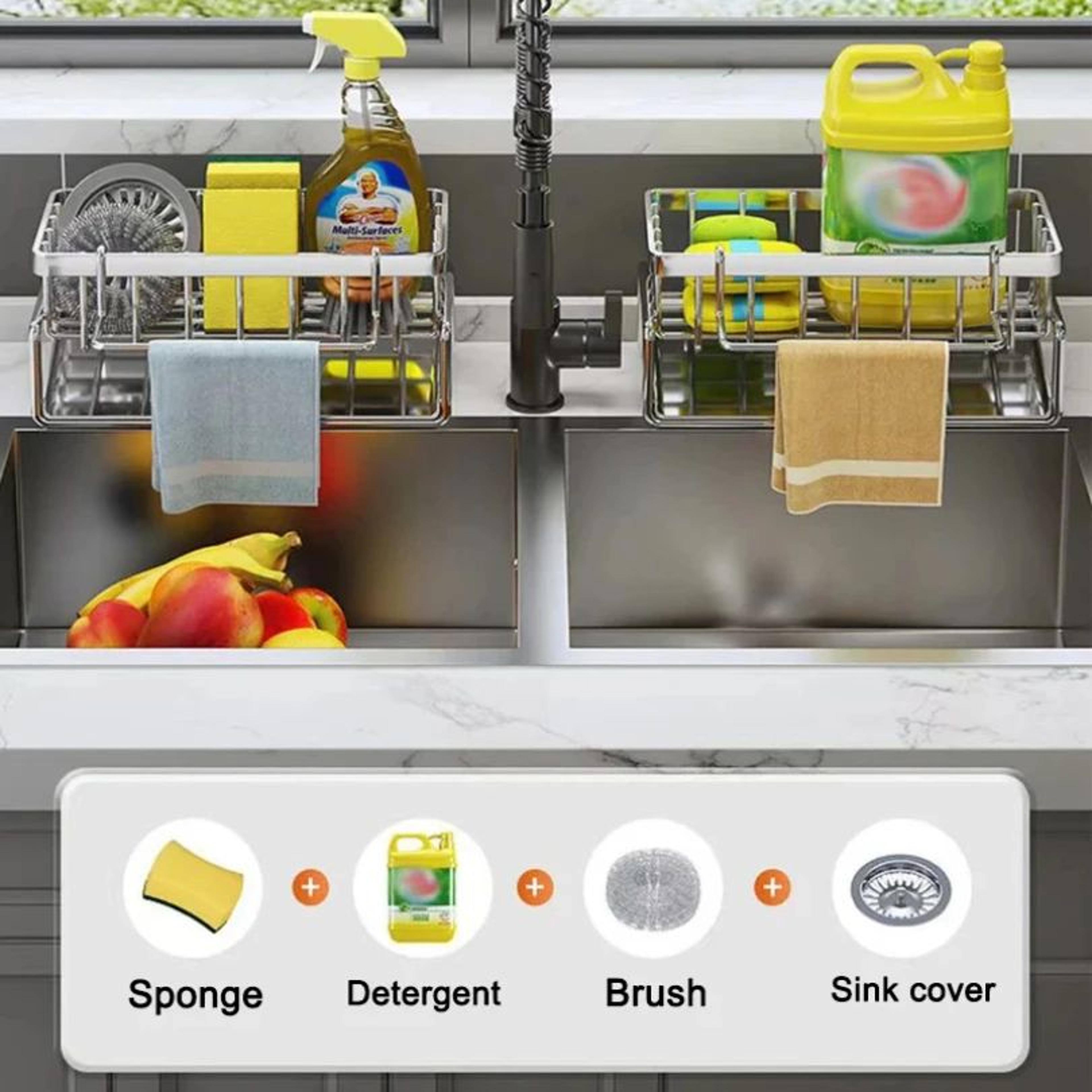 Stainless Steel Sink Organizer Sponge Holder Kitchen Drain Rack 3