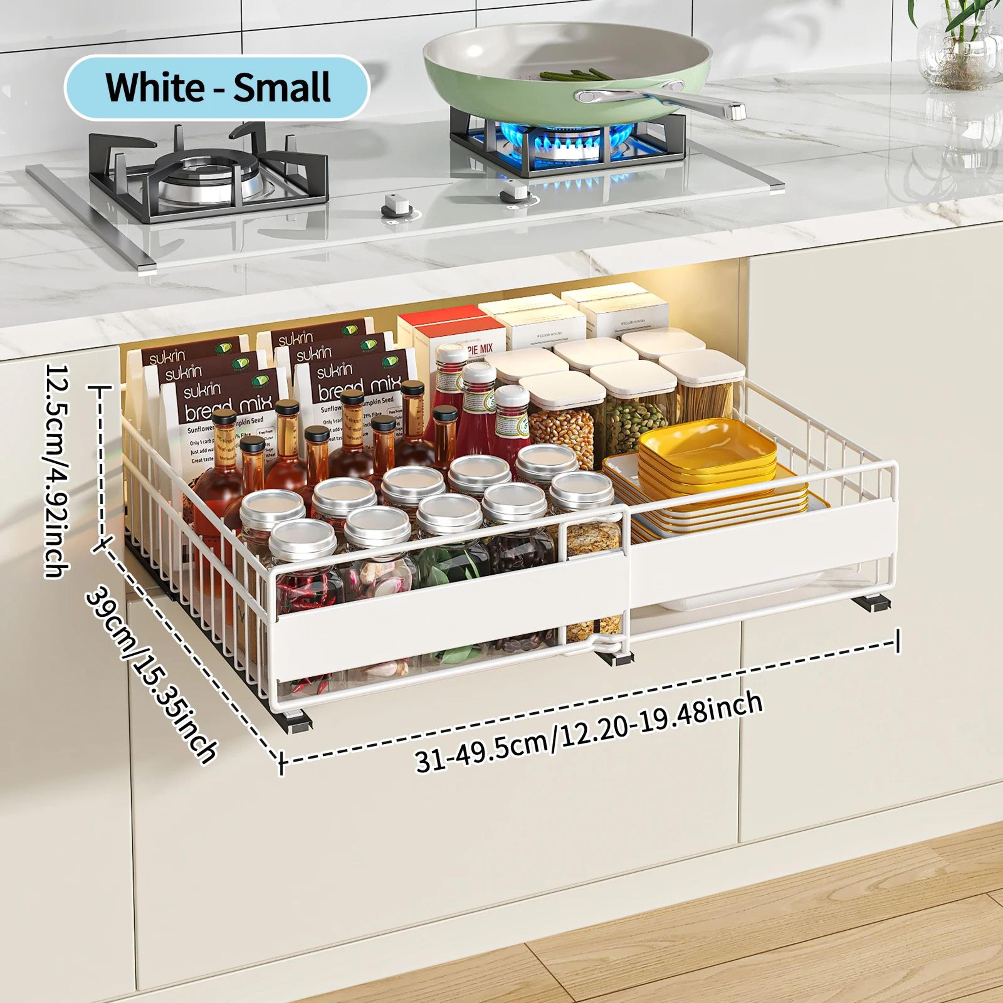 Retractable Pull Out Cabinet Organizer Under Sink Storage Rack 9
