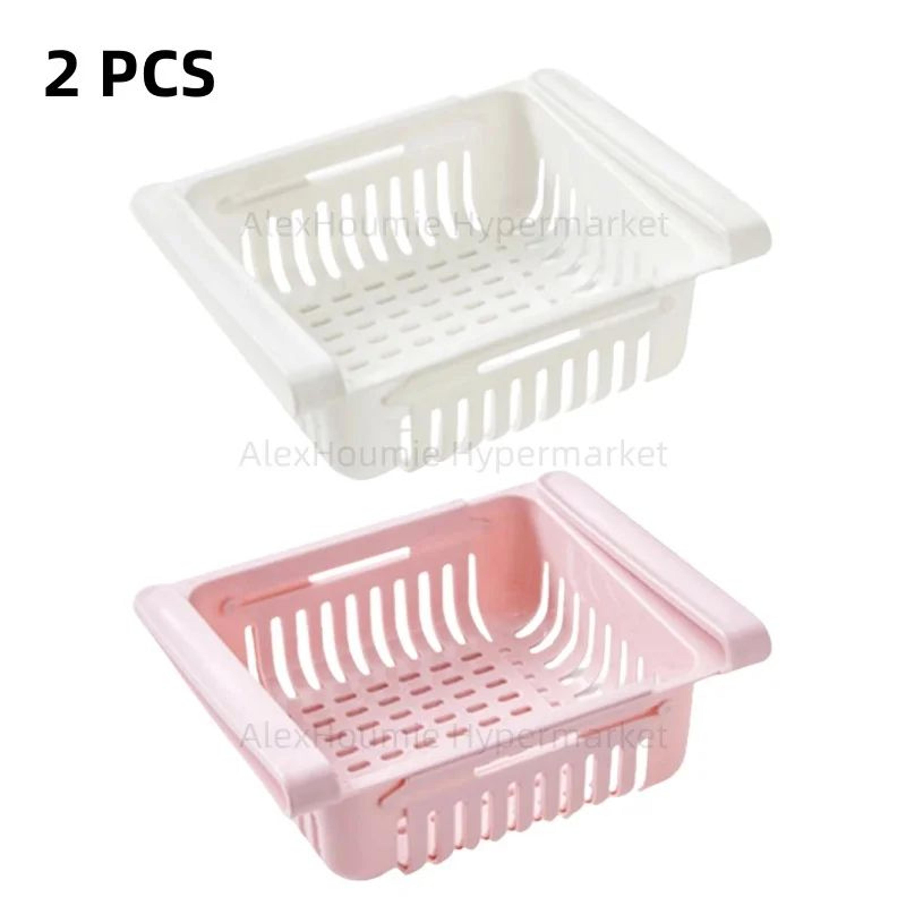 Retractable Refrigerator Drawer Organizer Pull Out Fridge Storage Box Set 15