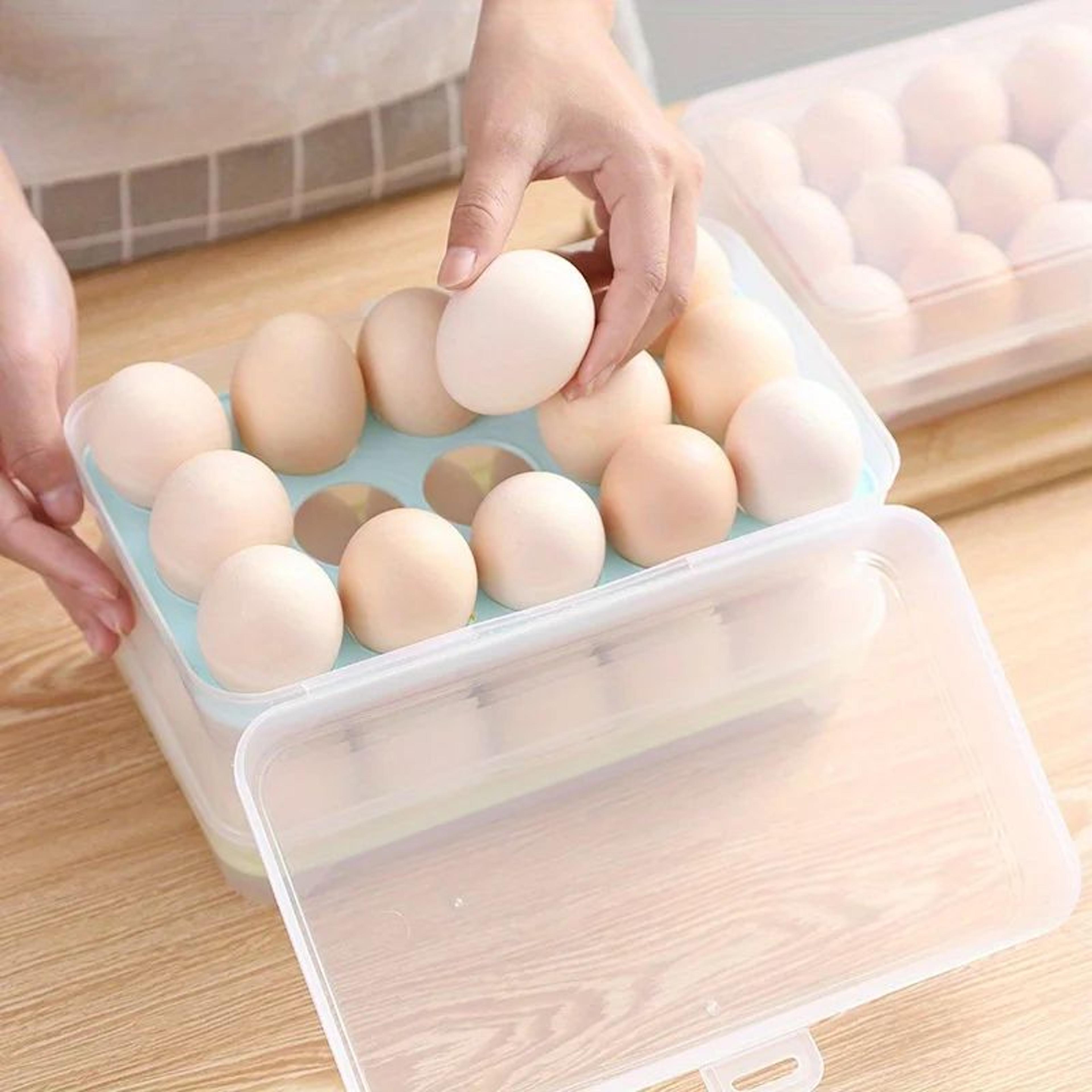 15 Grid Egg Storage Box Refrigerator Egg Holder Portable Egg Organizer 0