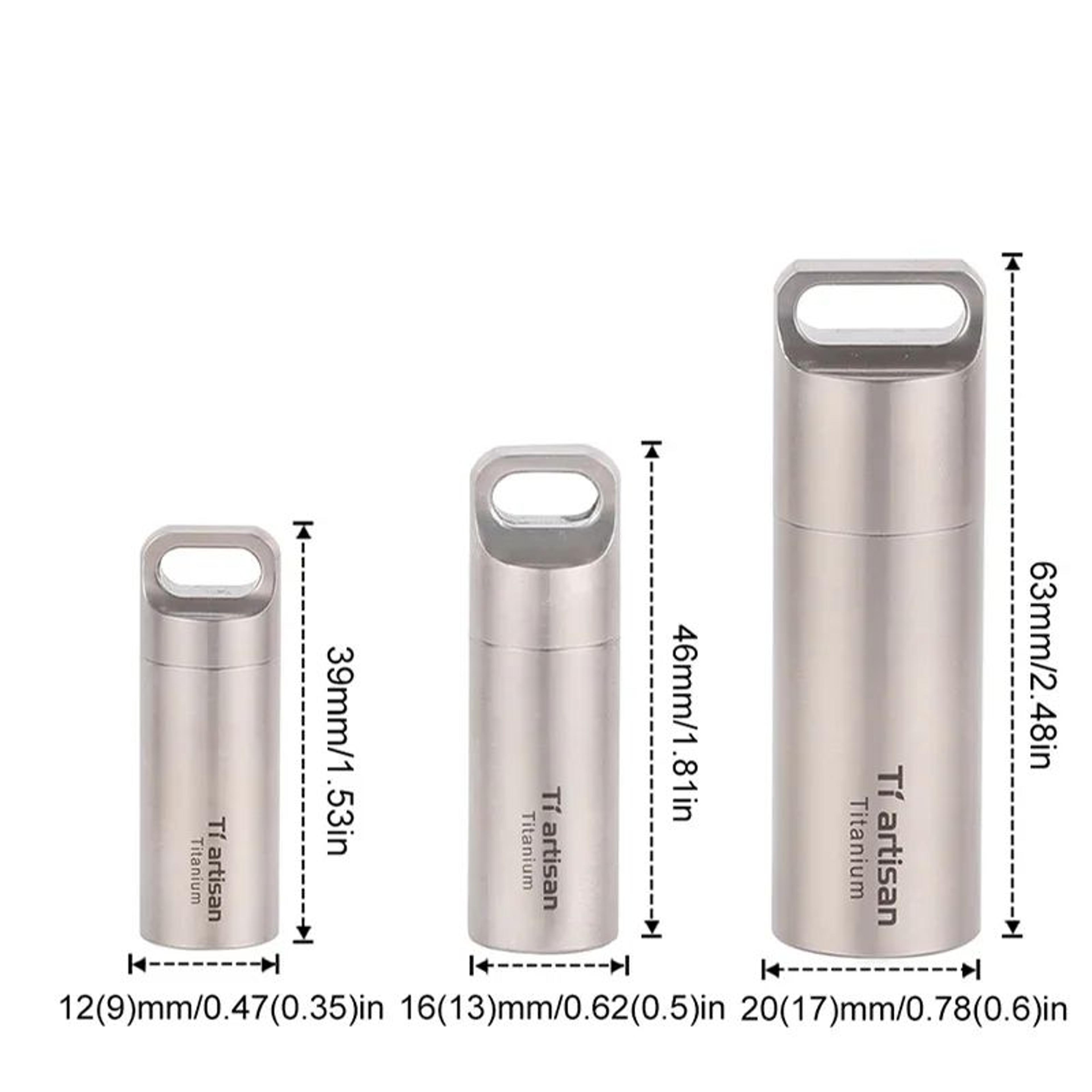 Titanium Waterproof Pill Case Keychain Portable Medicine Holder 5