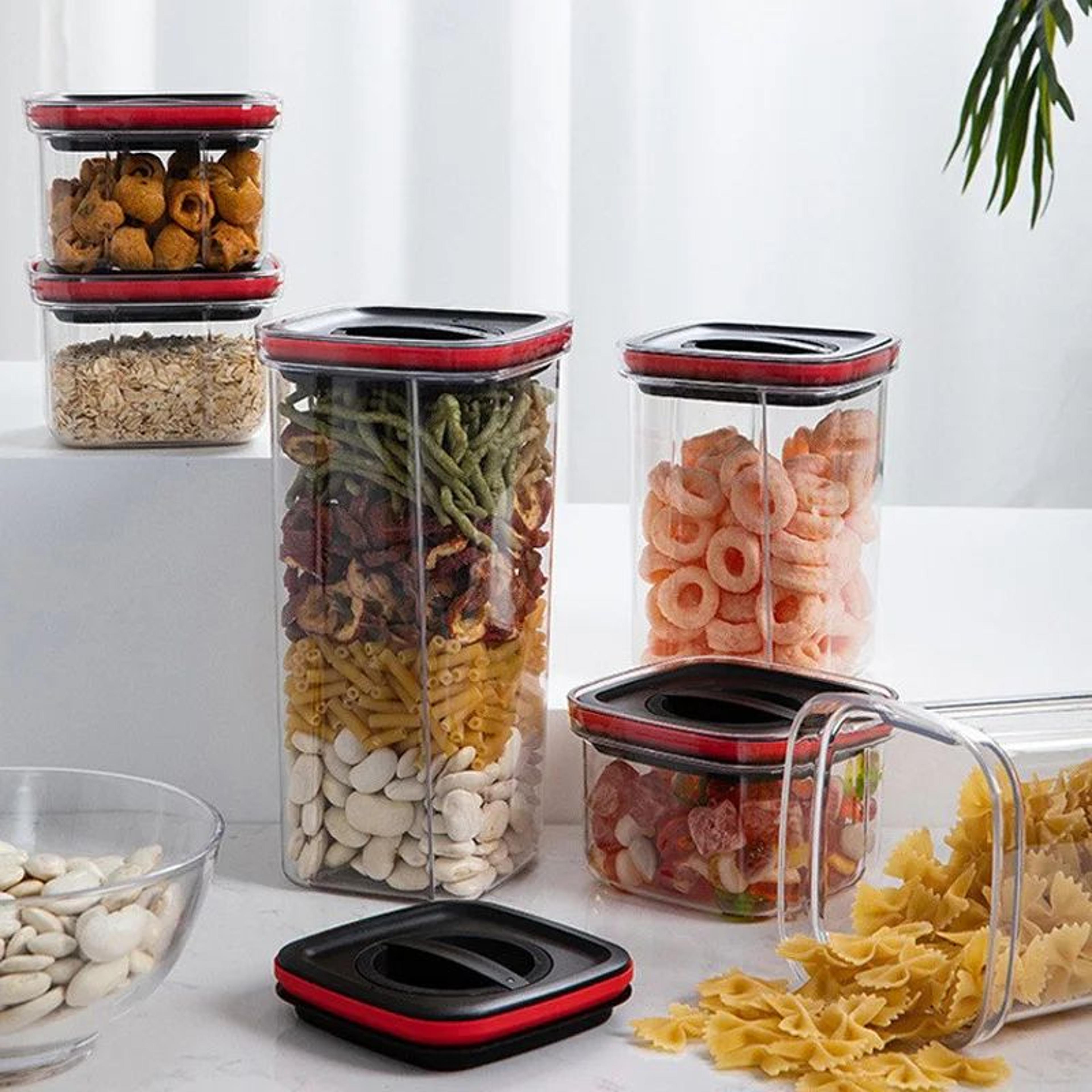 Rotating Food Storage Jar Airtight Kitchen Storage Container Stackable Grain Organizer 3