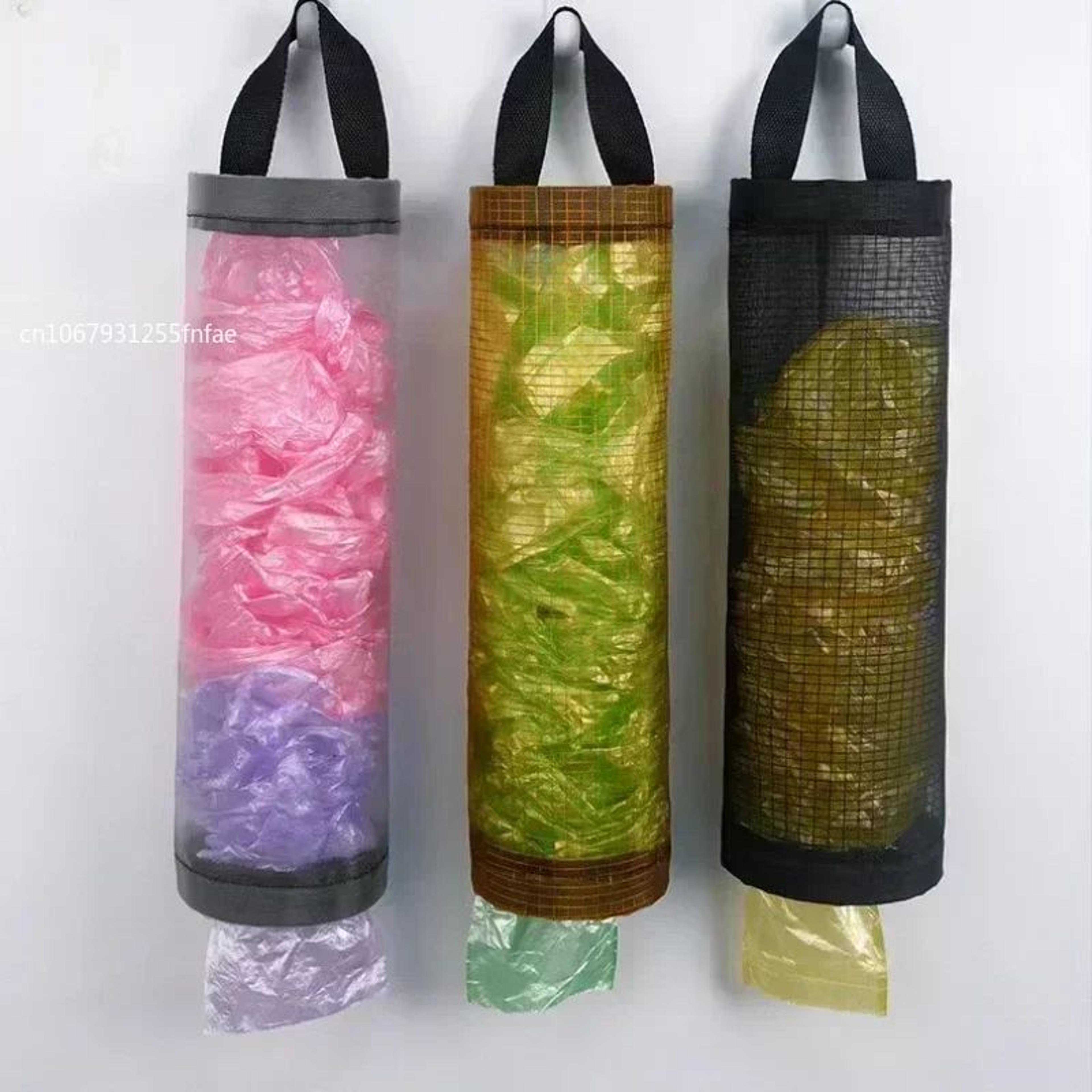 wall mounted grocery bag holder plastic bag dispenser kitchen storage organizer