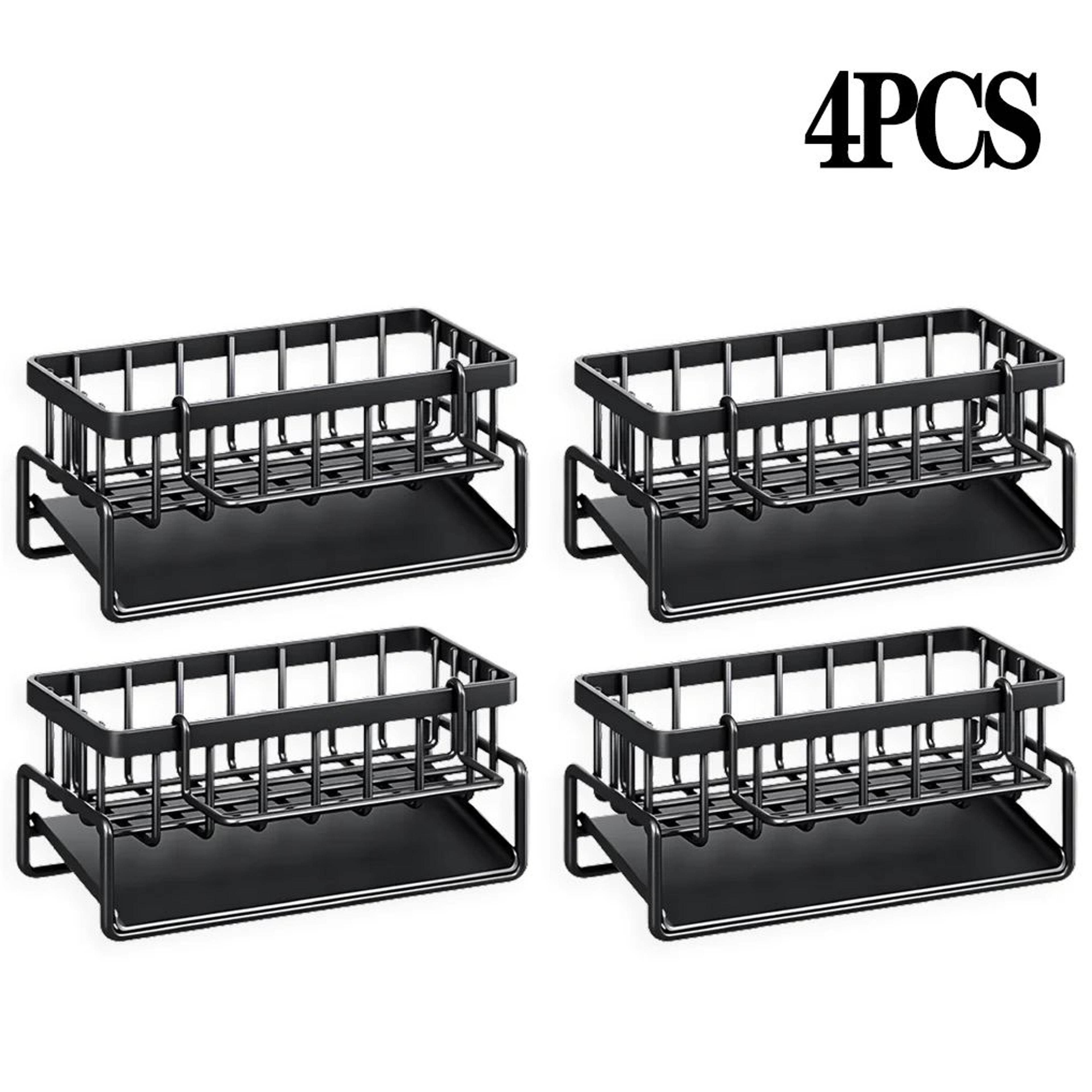 Sink Faucet Storage Rack No Drill Kitchen Sponge And Cloth Organizer 8