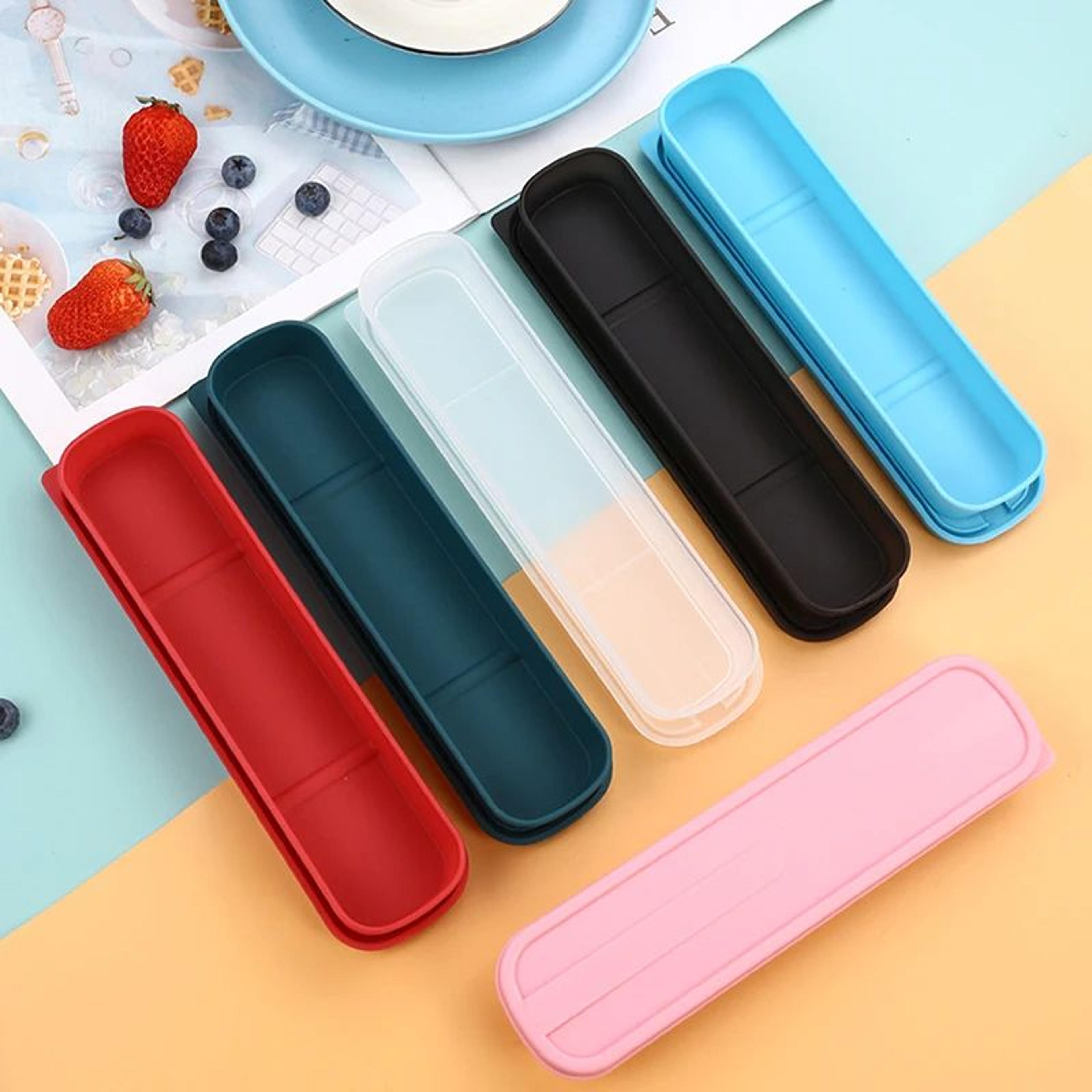 Portable Cutlery Storage Case Flip Cover Travel Utensil Box 2