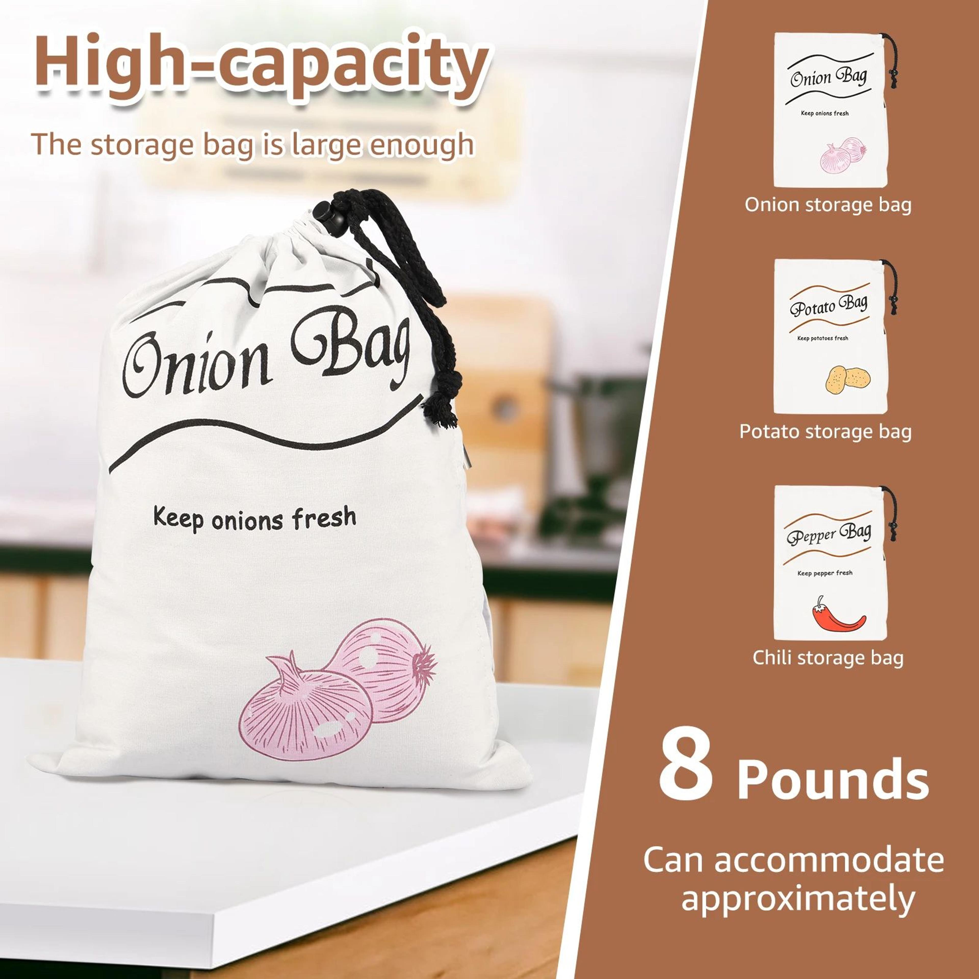 Reusable Potato Onion Storage Bags Vegetable Storage Sack Set 3