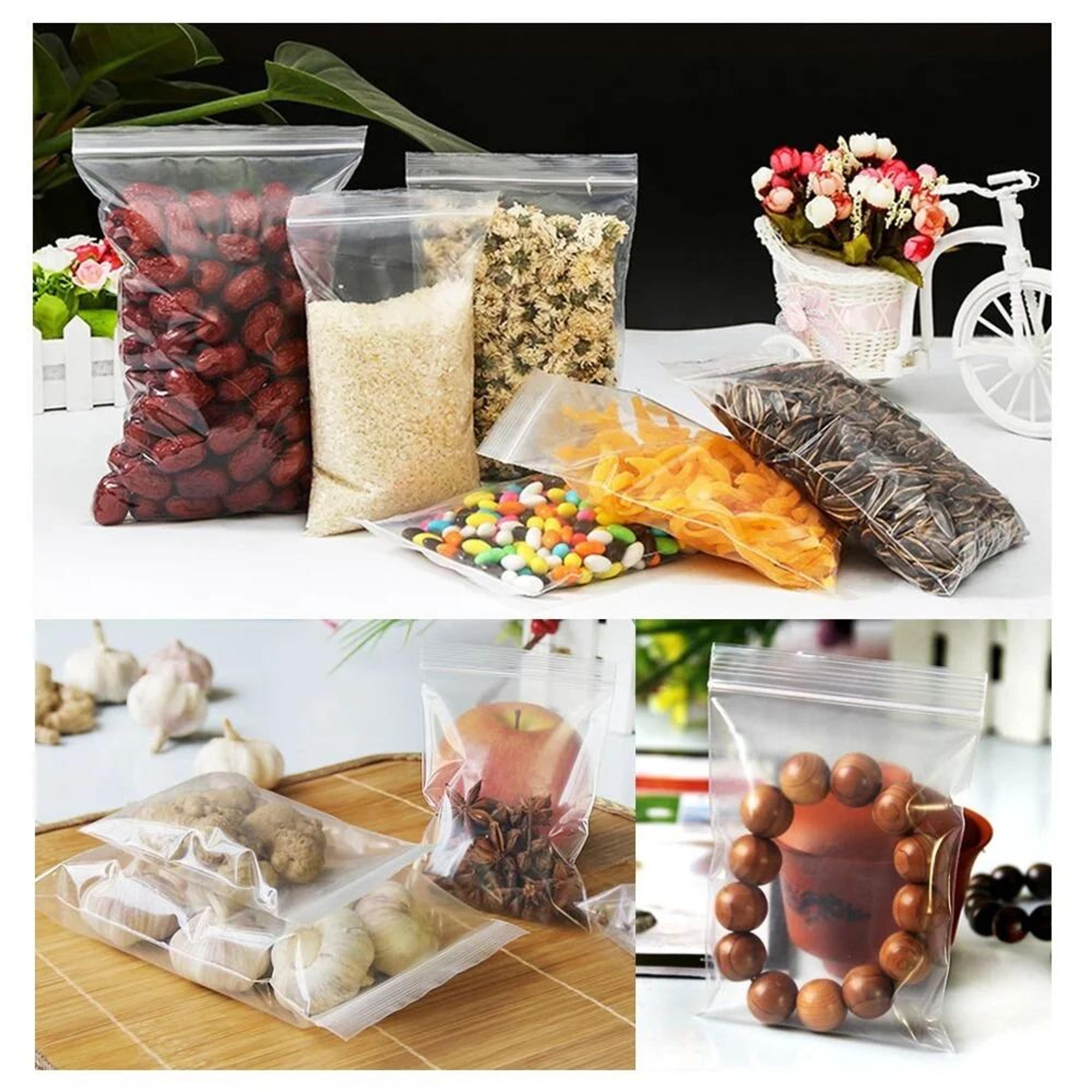 100 Piece Small Zip Lock Plastic Storage Bags Clear Resealable Bags 5