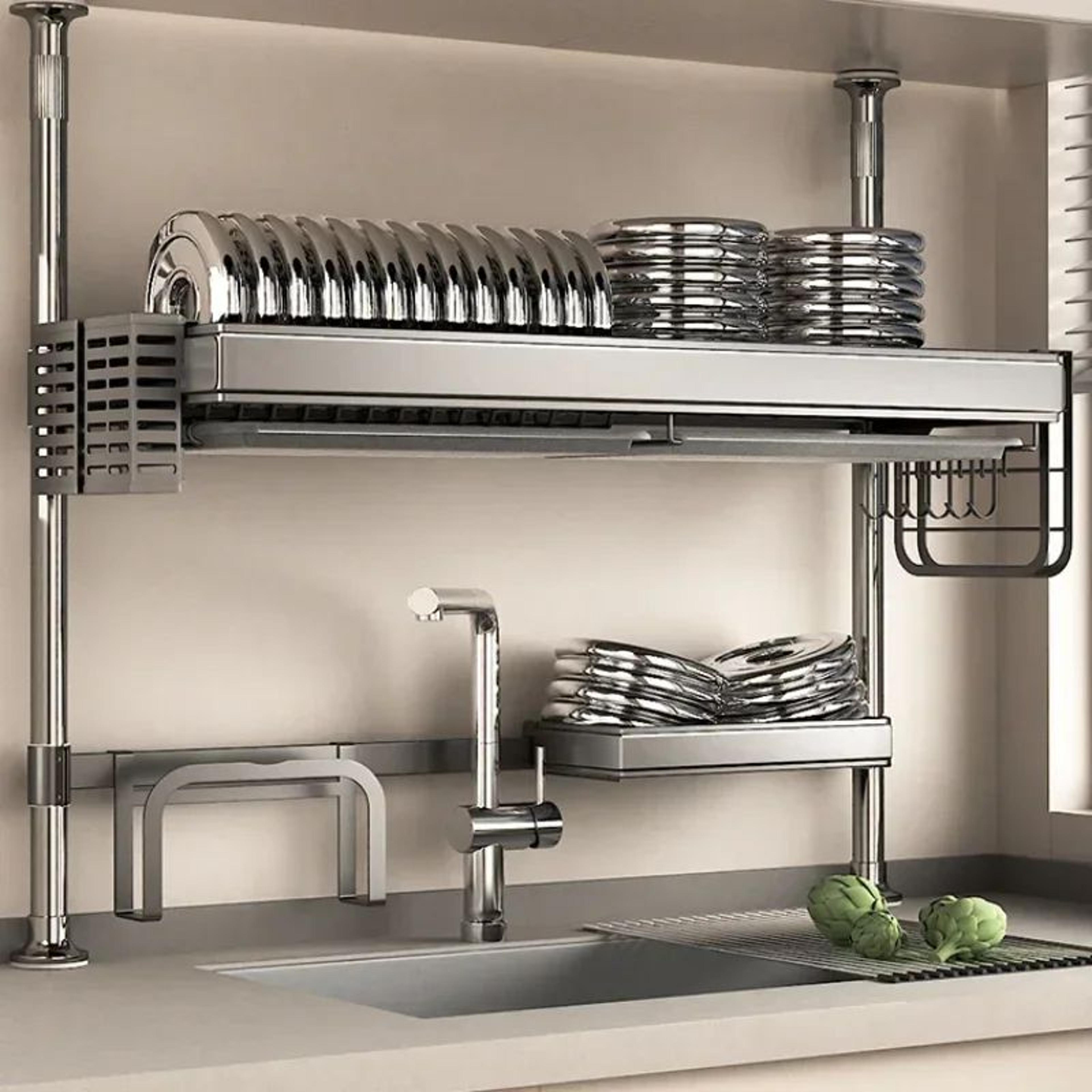 Top Kitchen Sink Organizer Rack With Dish Drying And Storage 1