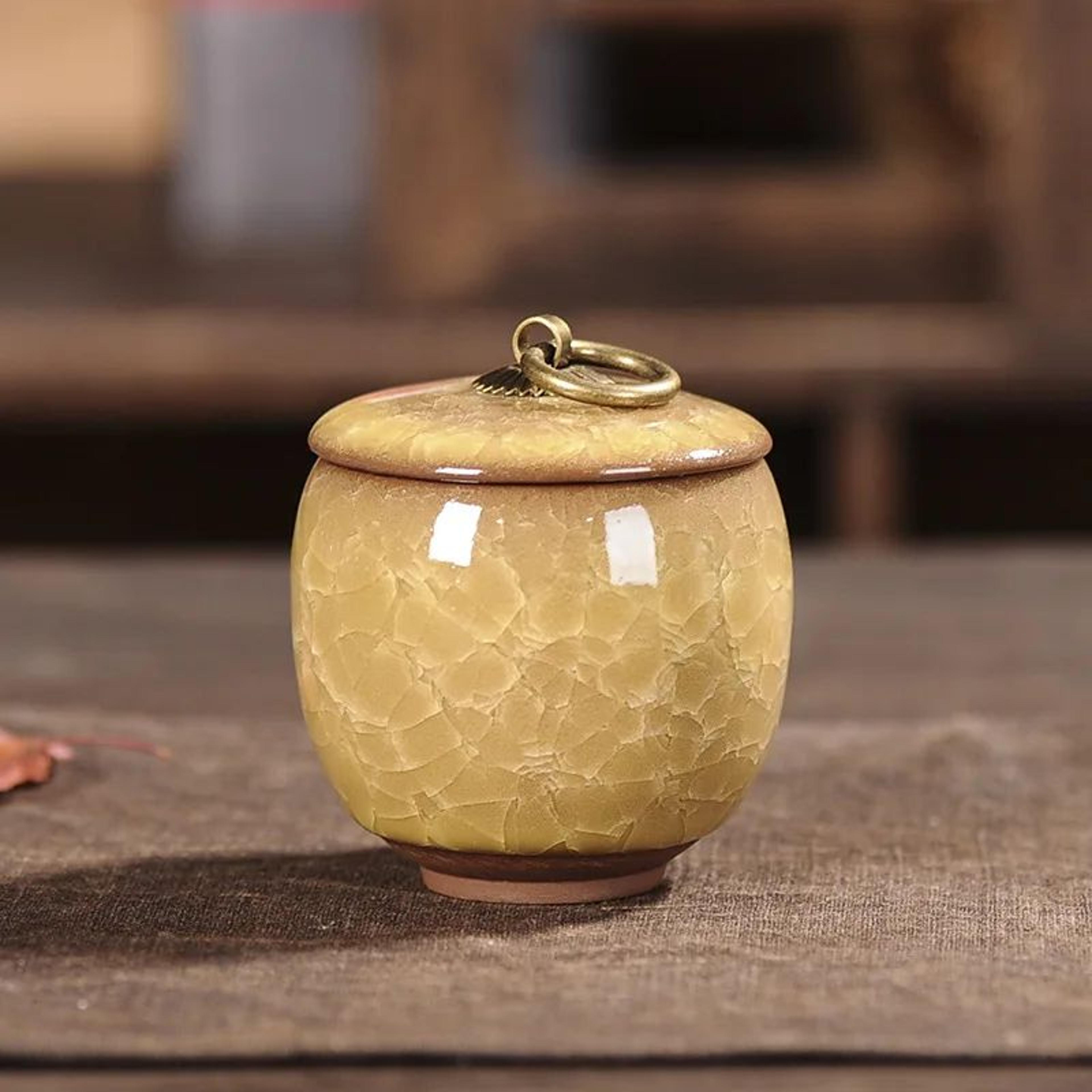 Mini Ceramic Tea Coffee Sugar Storage Jar With Lid 9