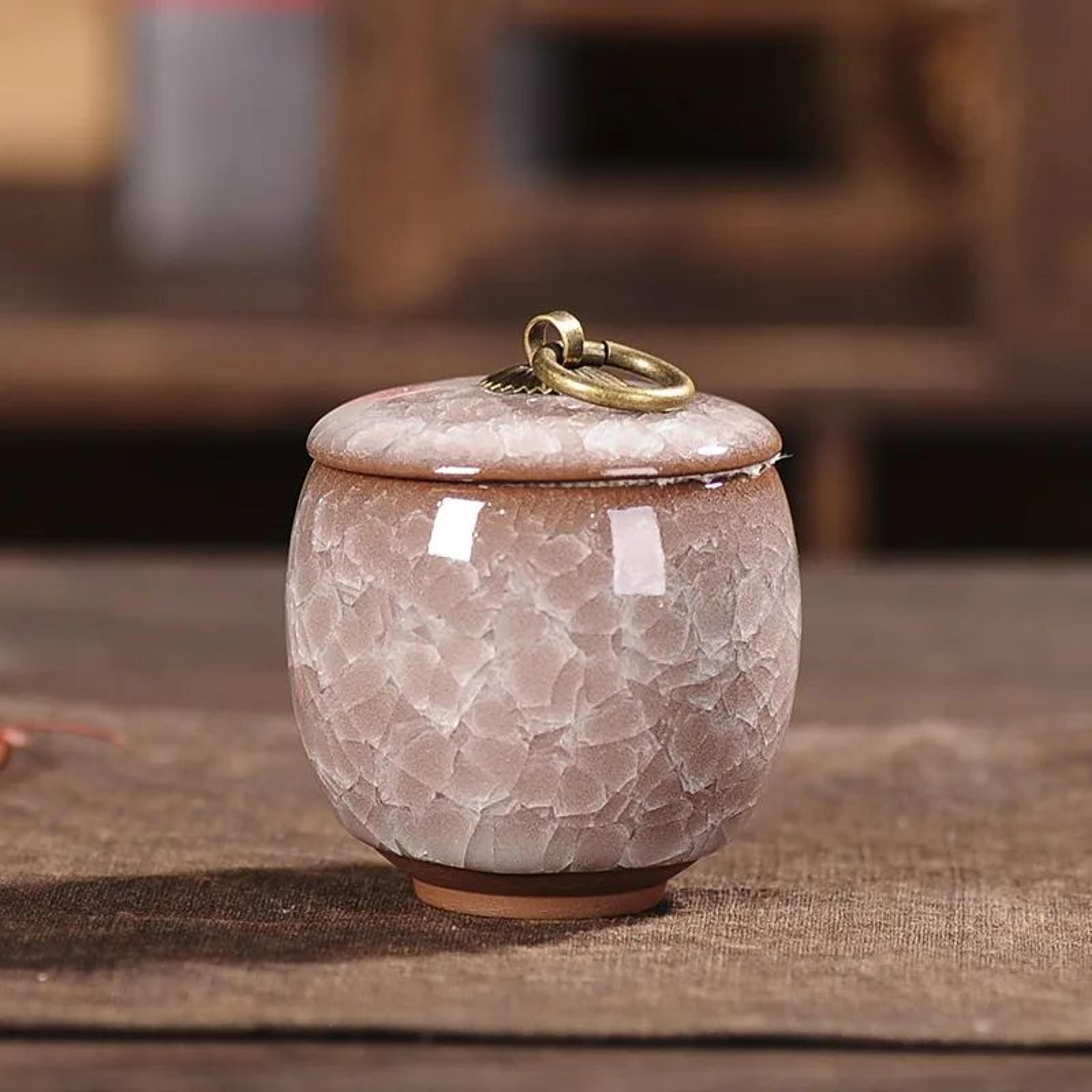 Mini Ceramic Tea Coffee Sugar Storage Jar With Lid 7