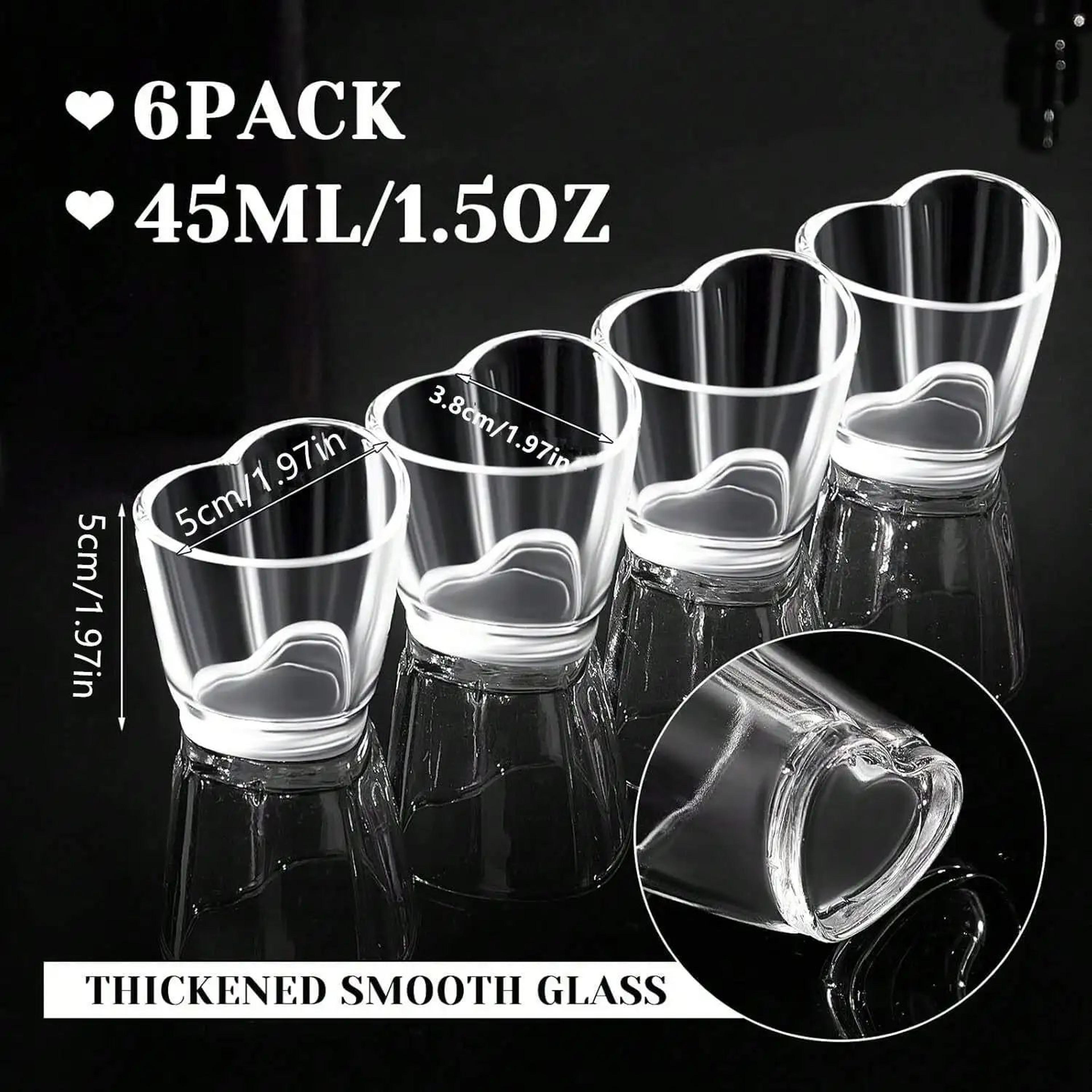 Heart Shaped Acrylic Shot Glass Set 7
