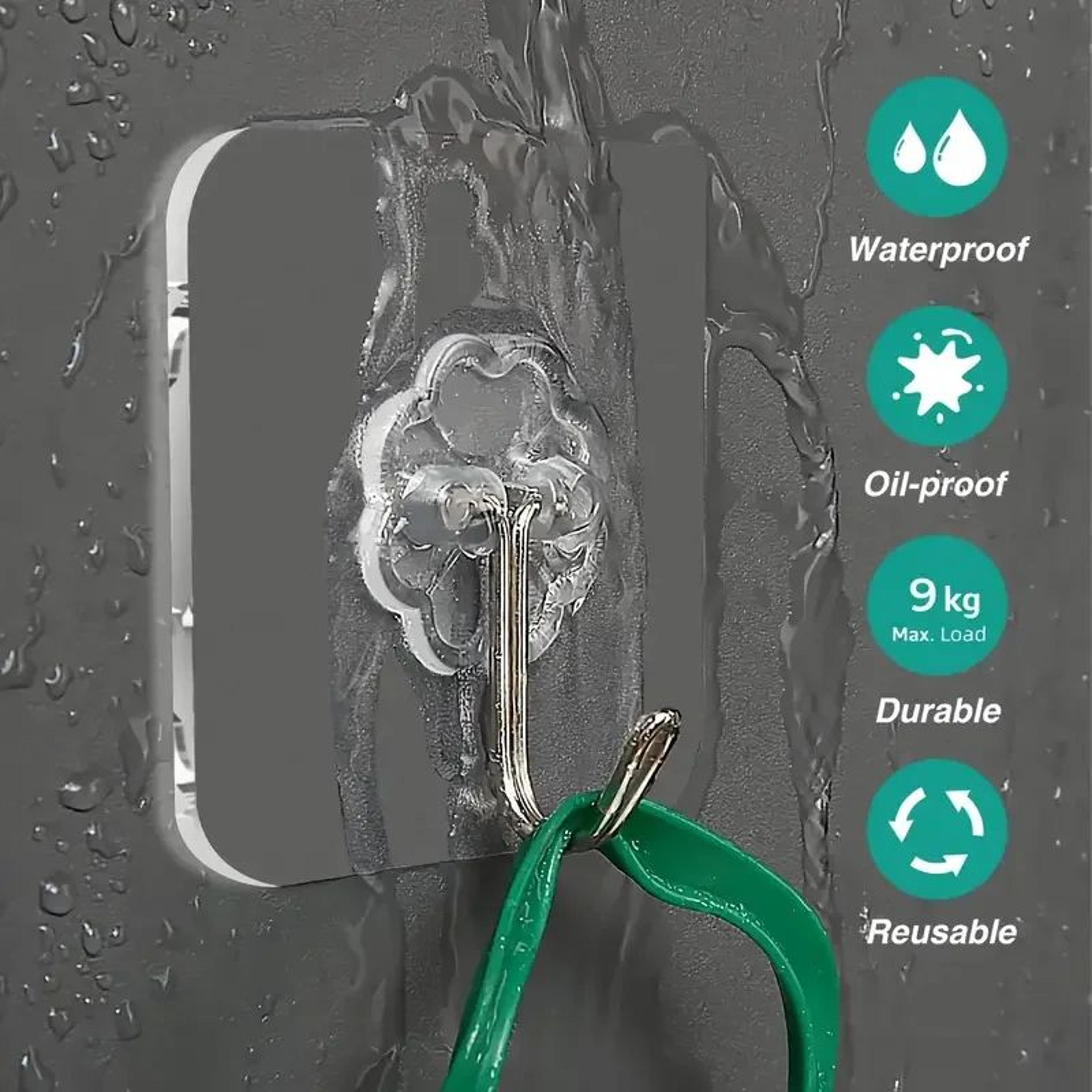Transparent Self Adhesive Wall Hooks Heavy Duty Stainless Steel Sticky Hooks 1