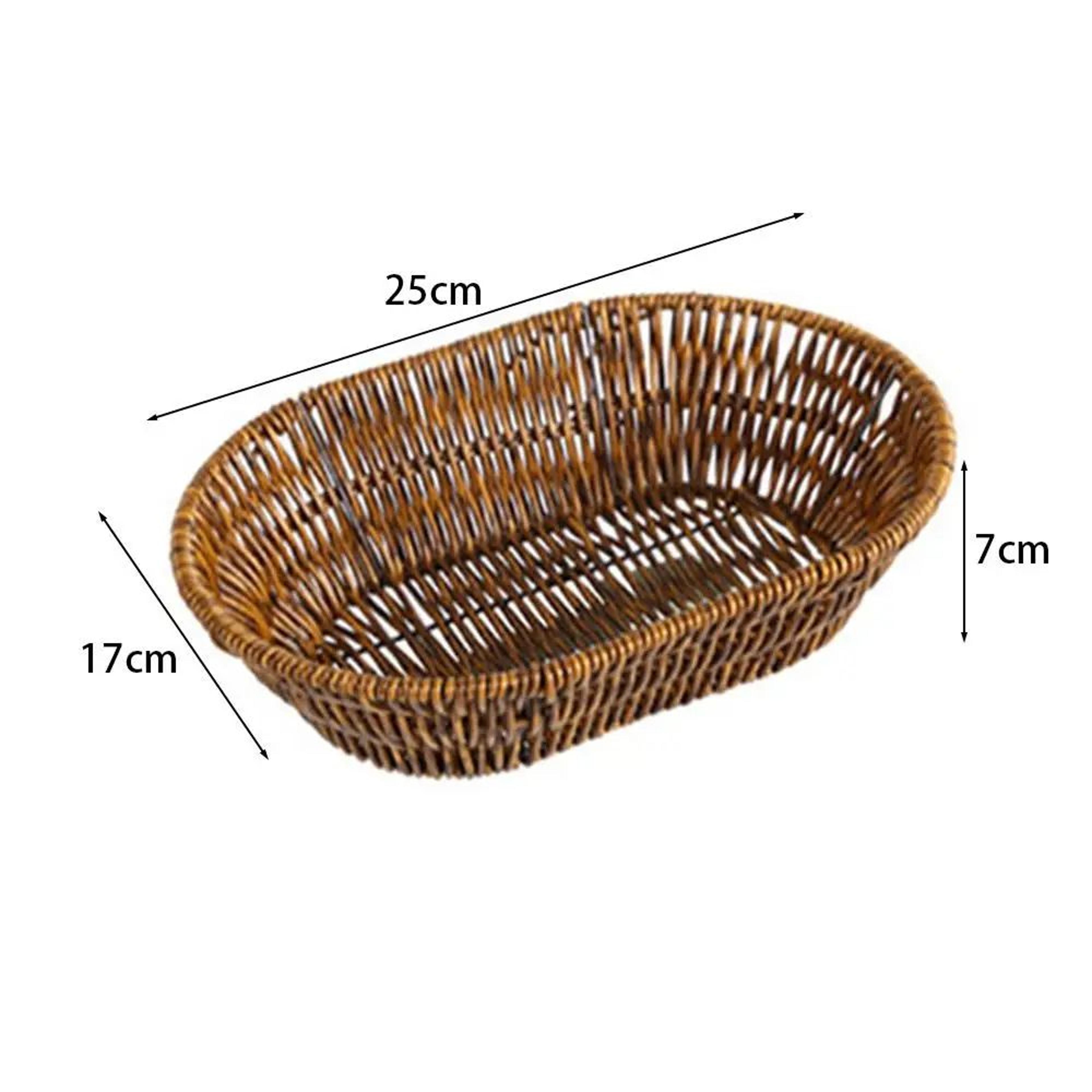 Handwoven Rattan Bread Basket Fruit And Serving Tray 9
