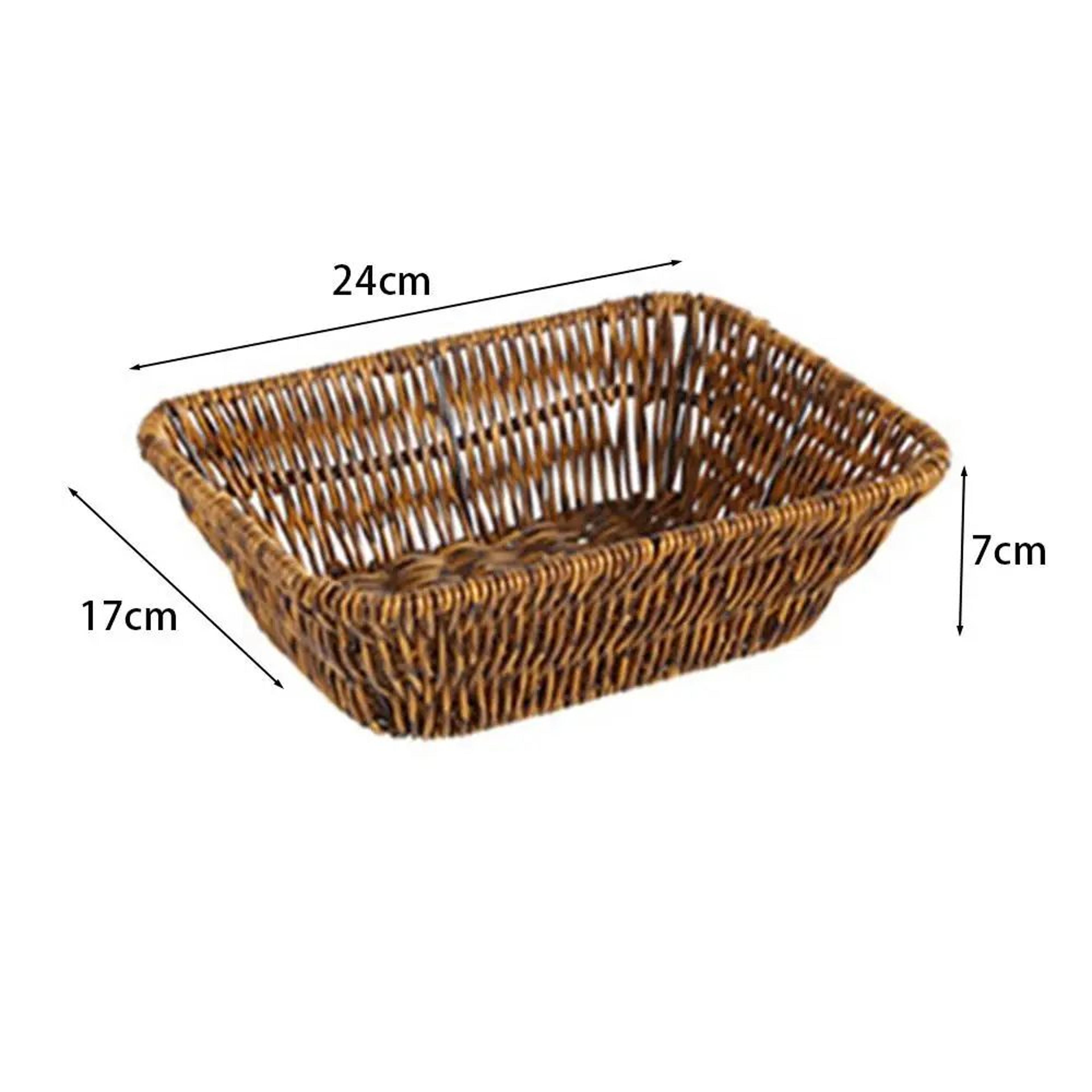 Handwoven Rattan Bread Basket Fruit And Serving Tray 8