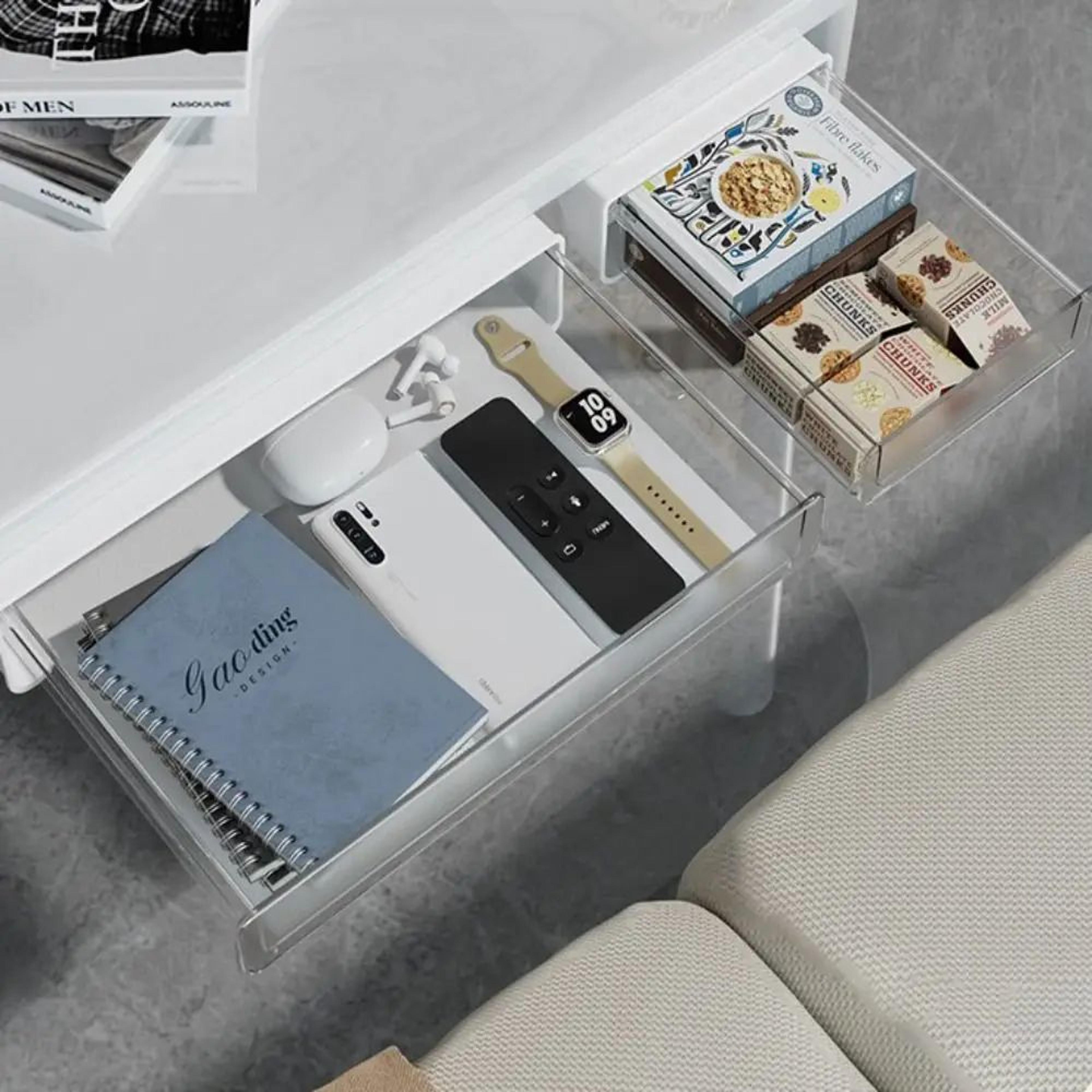 Under Desk Storage Drawer Hidden Pull Out Organizer Large Capacity Shelf Box 2