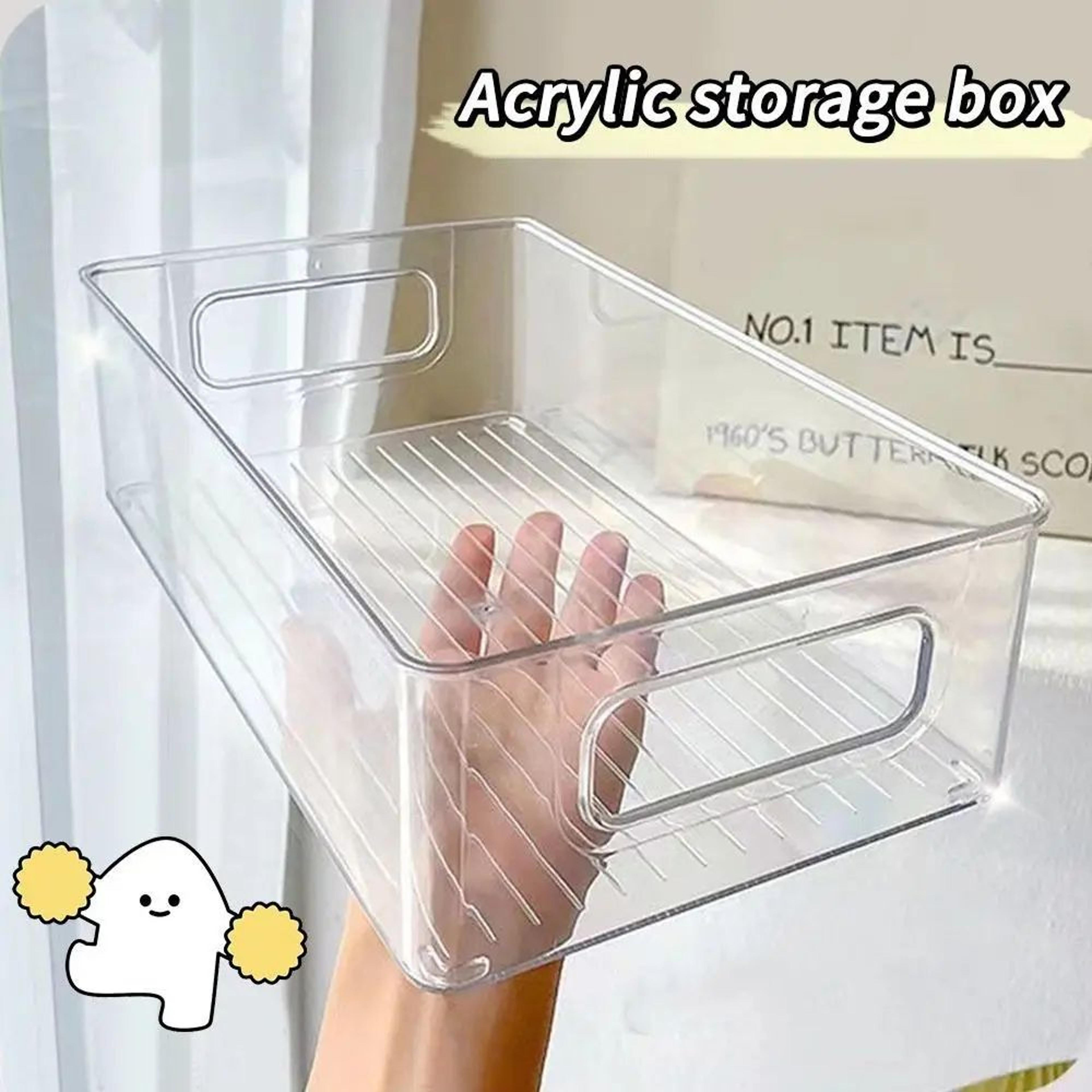 Clear Stackable Storage Bin Multipurpose Organizer Box For Kitchen Fridge And Desk 0