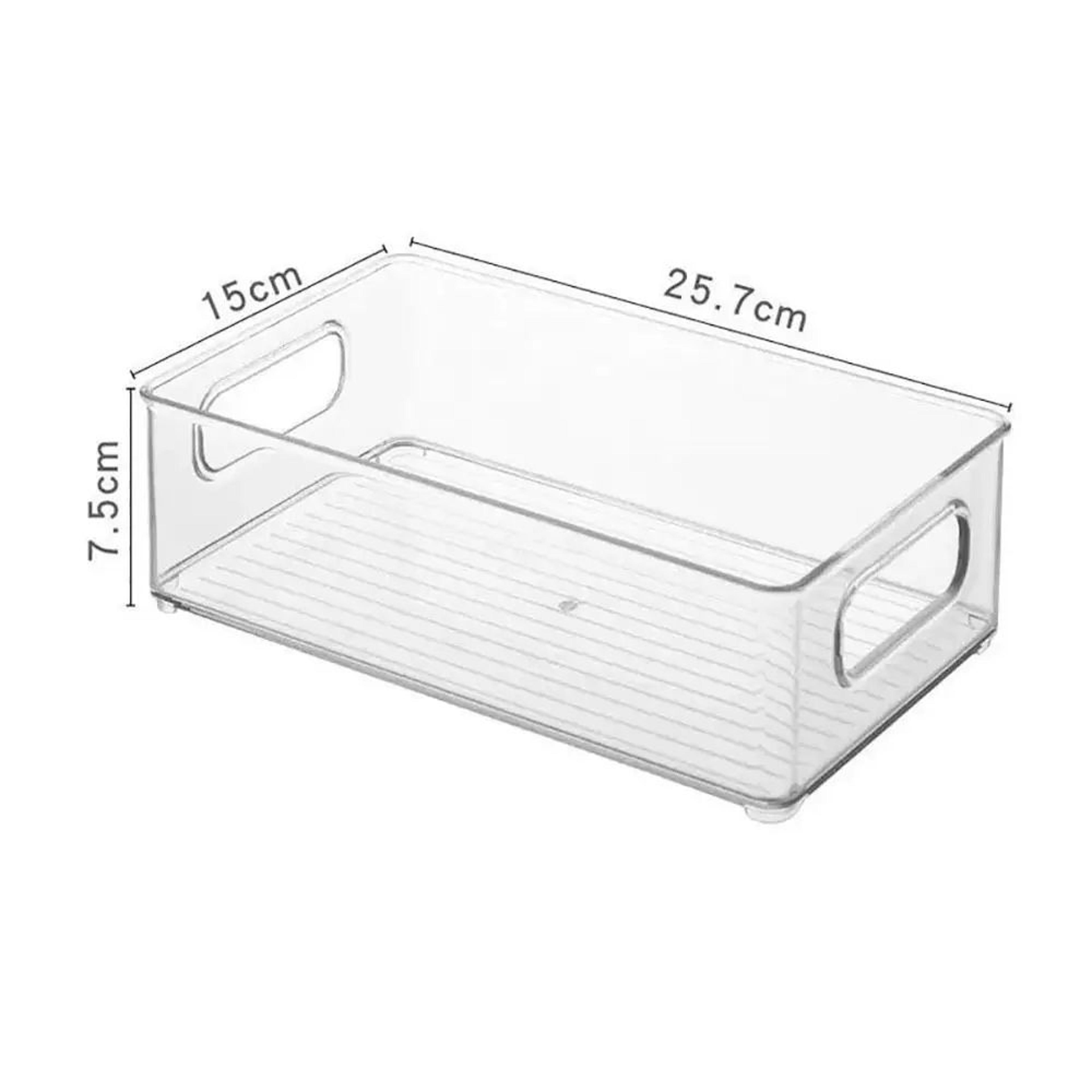 Clear Stackable Storage Bin Multipurpose Organizer Box For Kitchen Fridge And Desk 6
