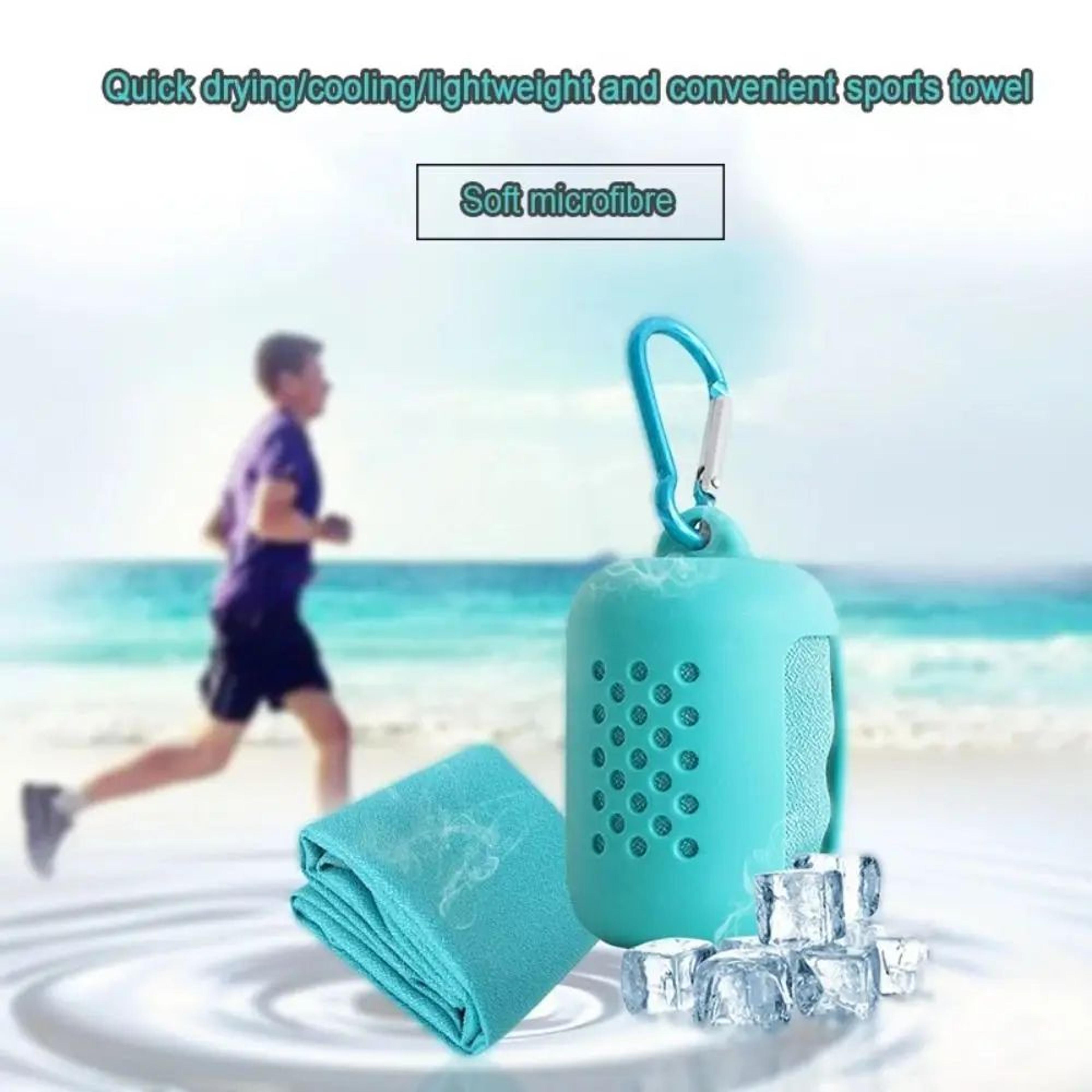 Quick Dry Cooling Towel With Silicone Case Microfiber Sports Towel 5