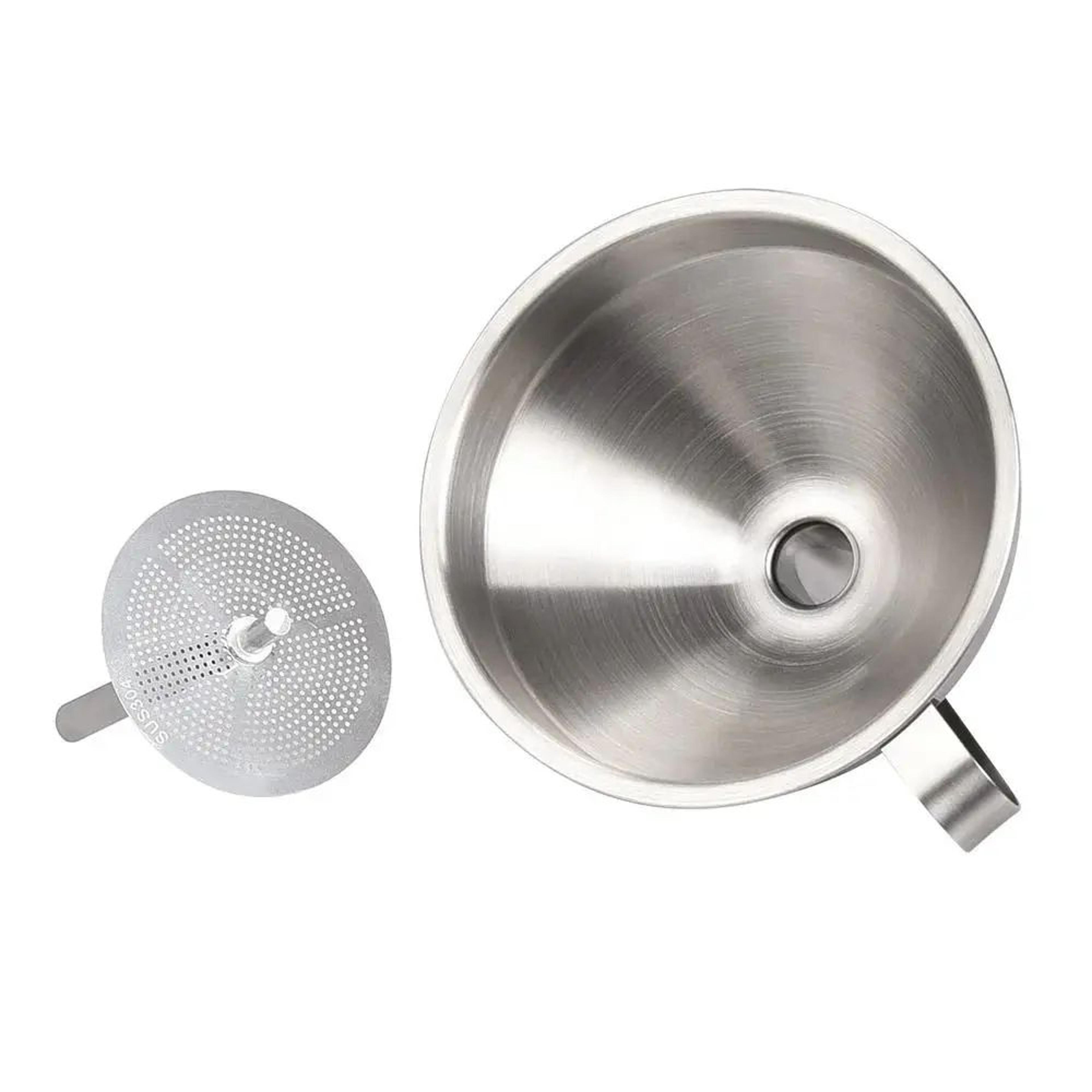 Wide Mouth Stainless Steel Funnel With Detachable Filter Oil Strainer 1