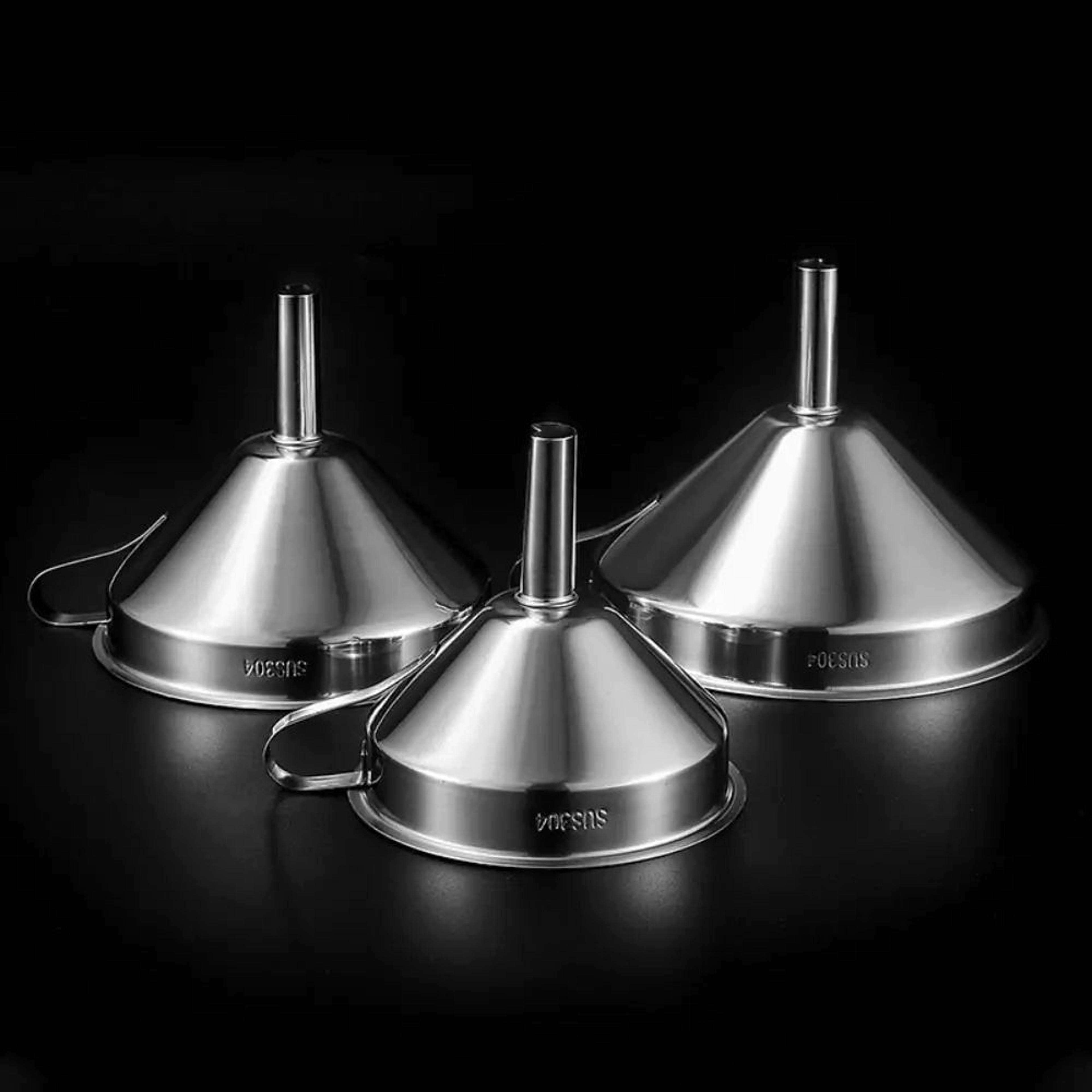 Wide Mouth Stainless Steel Funnel With Detachable Filter Oil Strainer 2