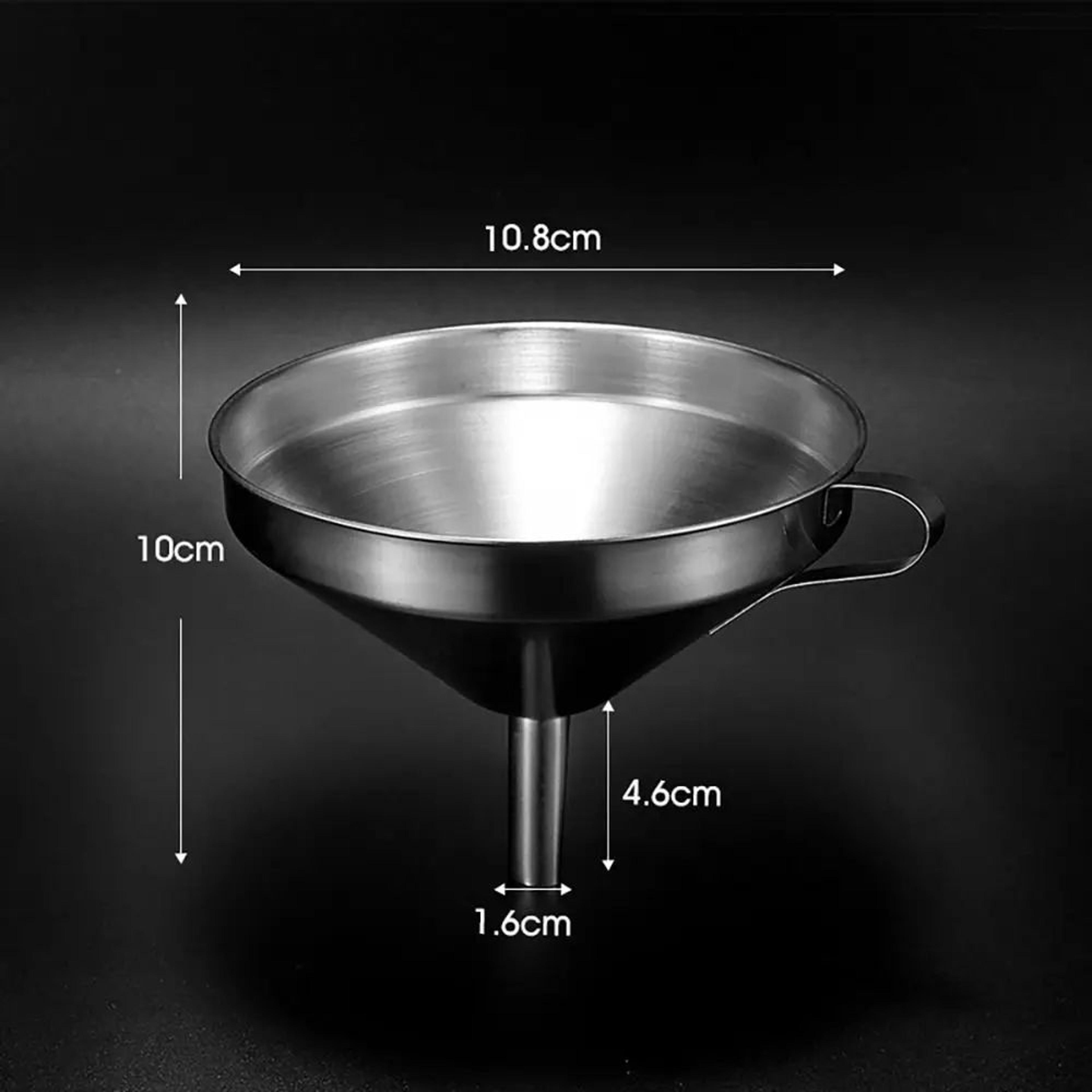 Wide Mouth Stainless Steel Funnel With Detachable Filter Oil Strainer 6