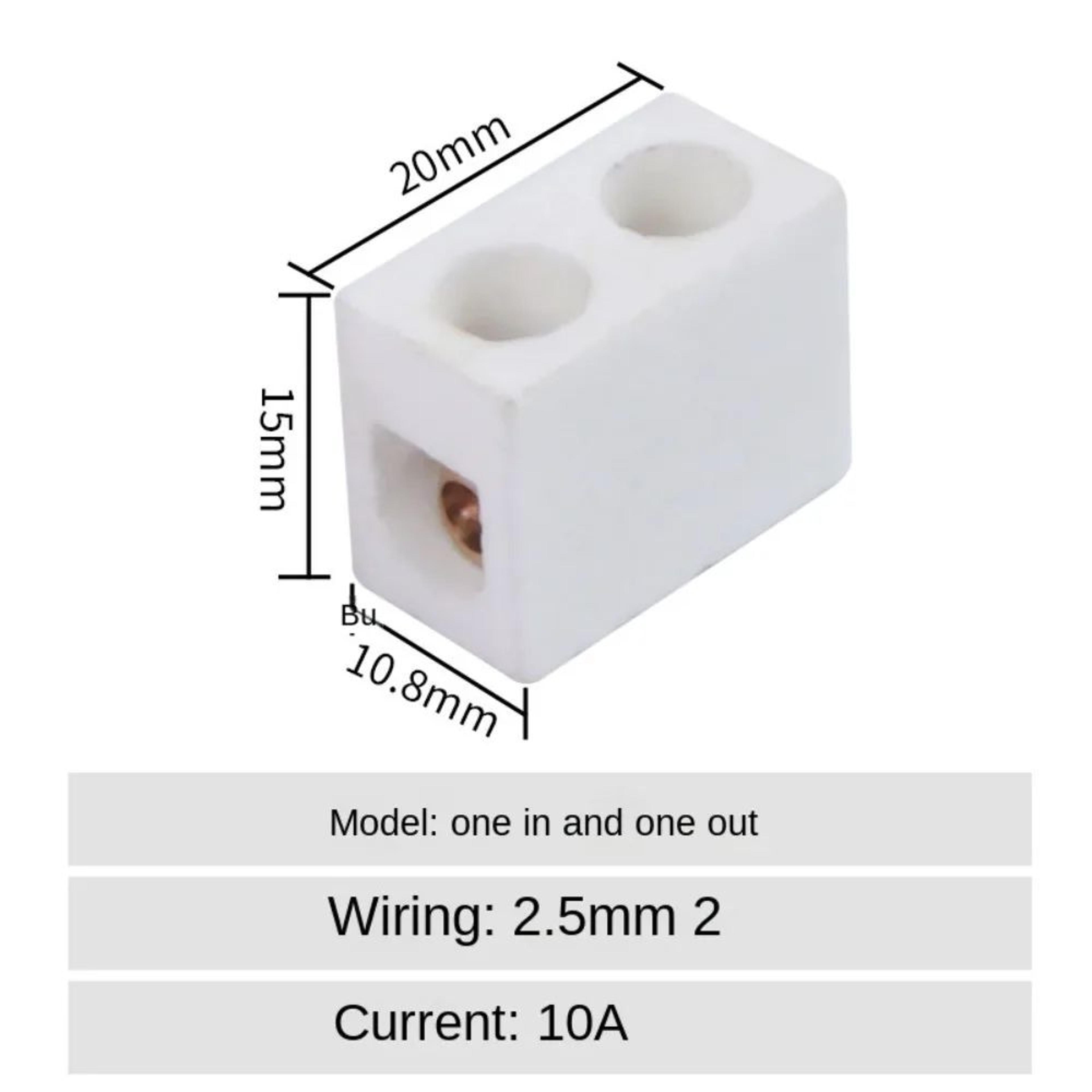 High Temperature Ceramic Wire Connector Terminal Block Screw Wiring Connector 6