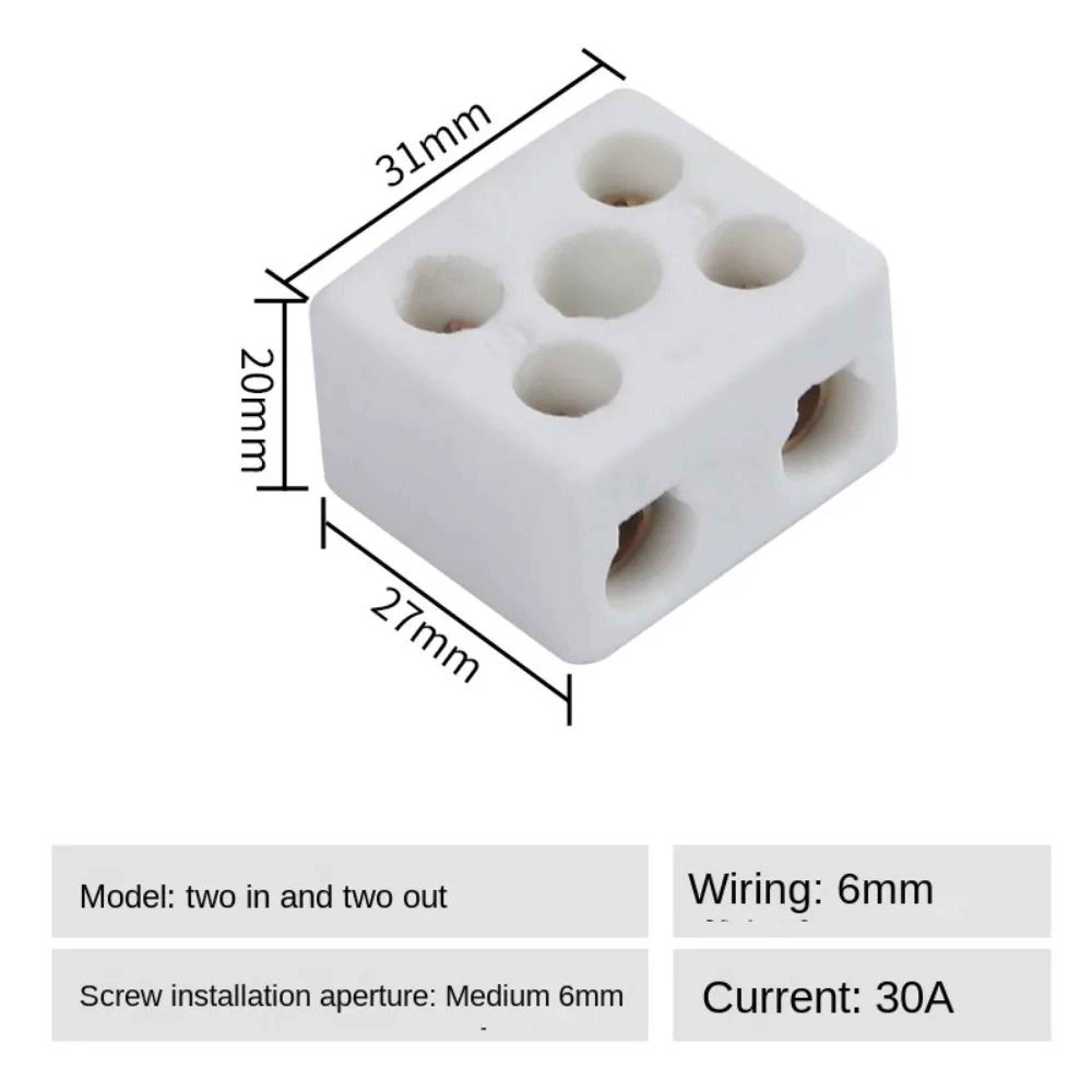 High Temperature Ceramic Wire Connector Terminal Block Screw Wiring Connector 10