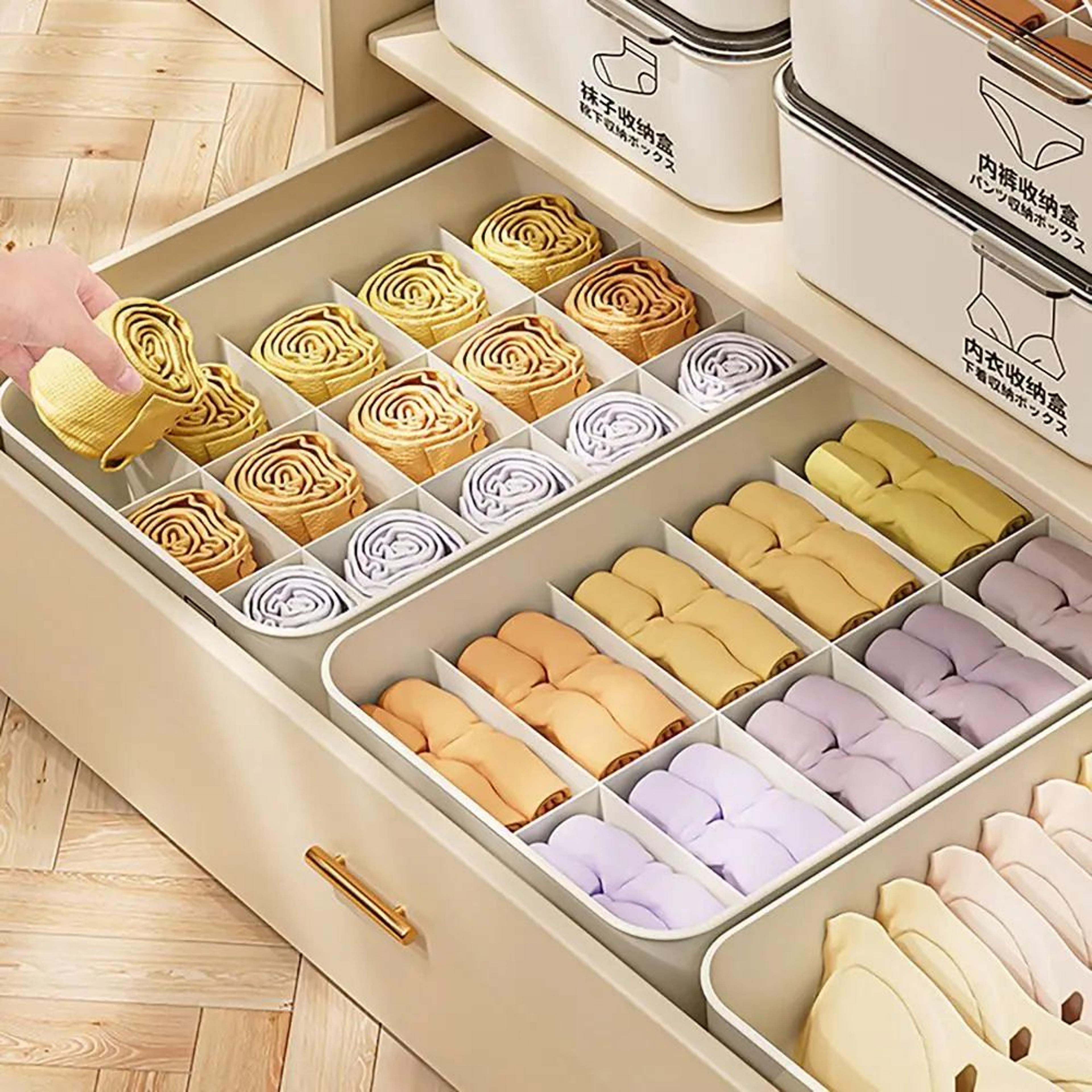 Underwear Storage Box With Lid Stackable Sock 0