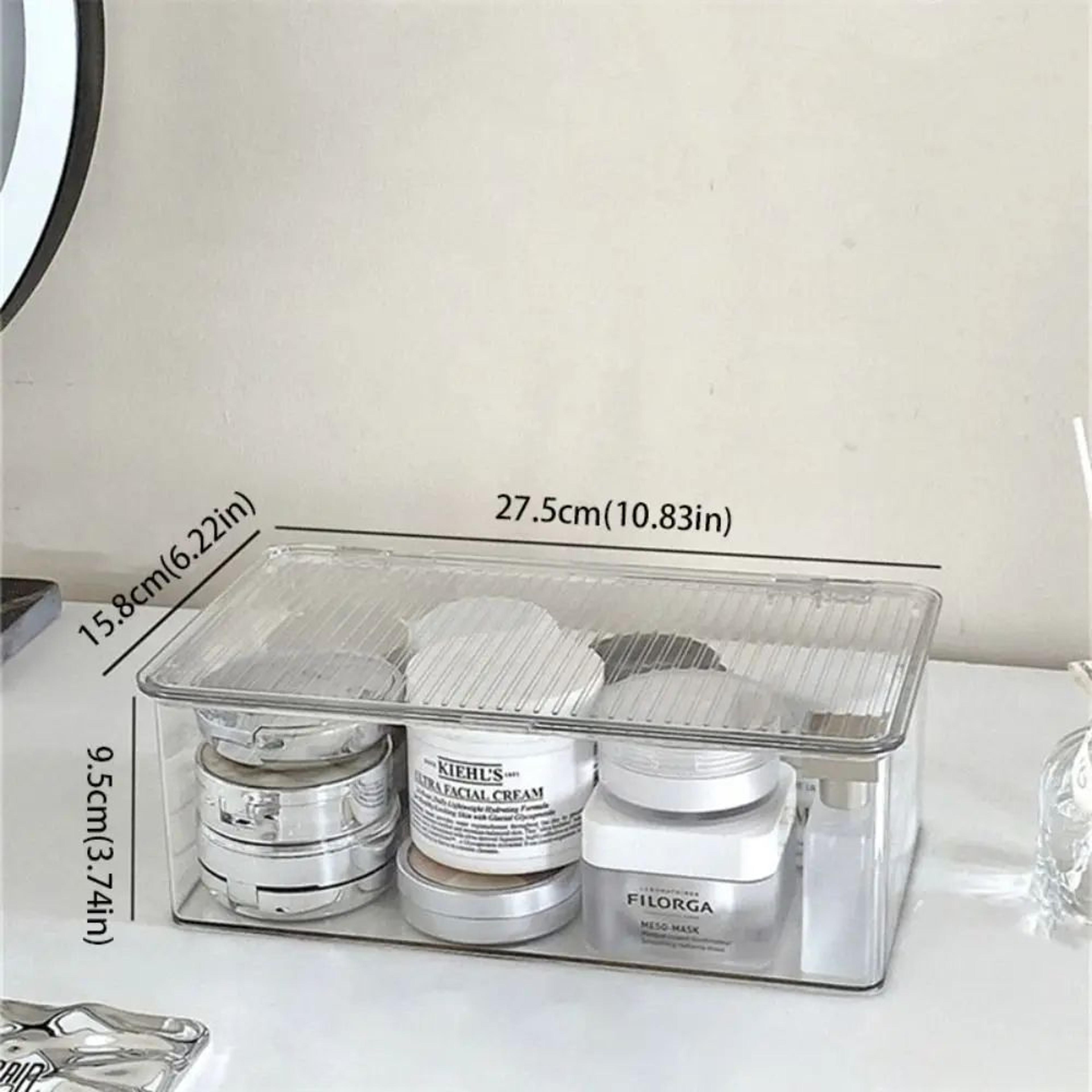 Large Clear Desktop Storage Box With Lid Organizer 7