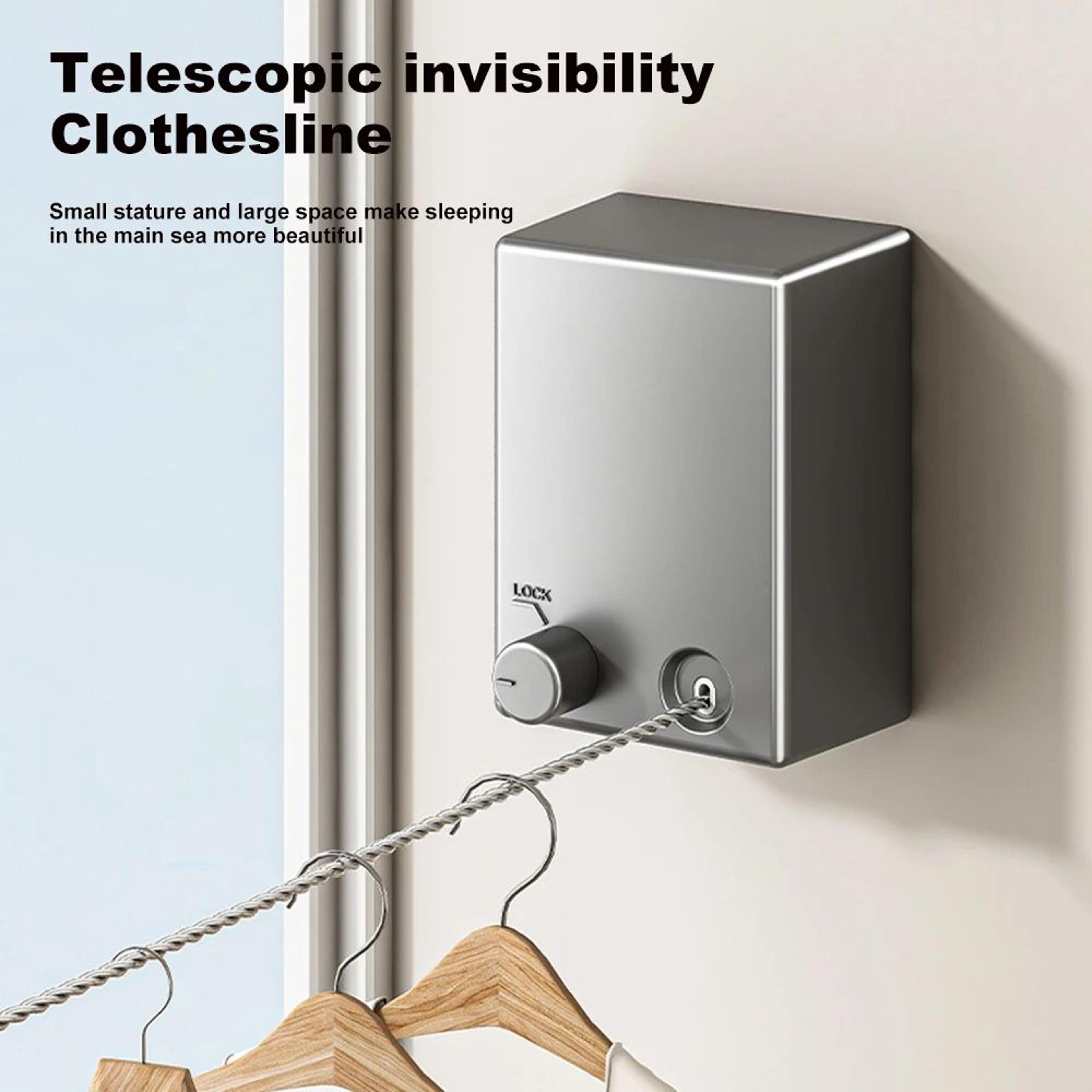 retractable clothesline stainless steel wall mounted clothes drying line